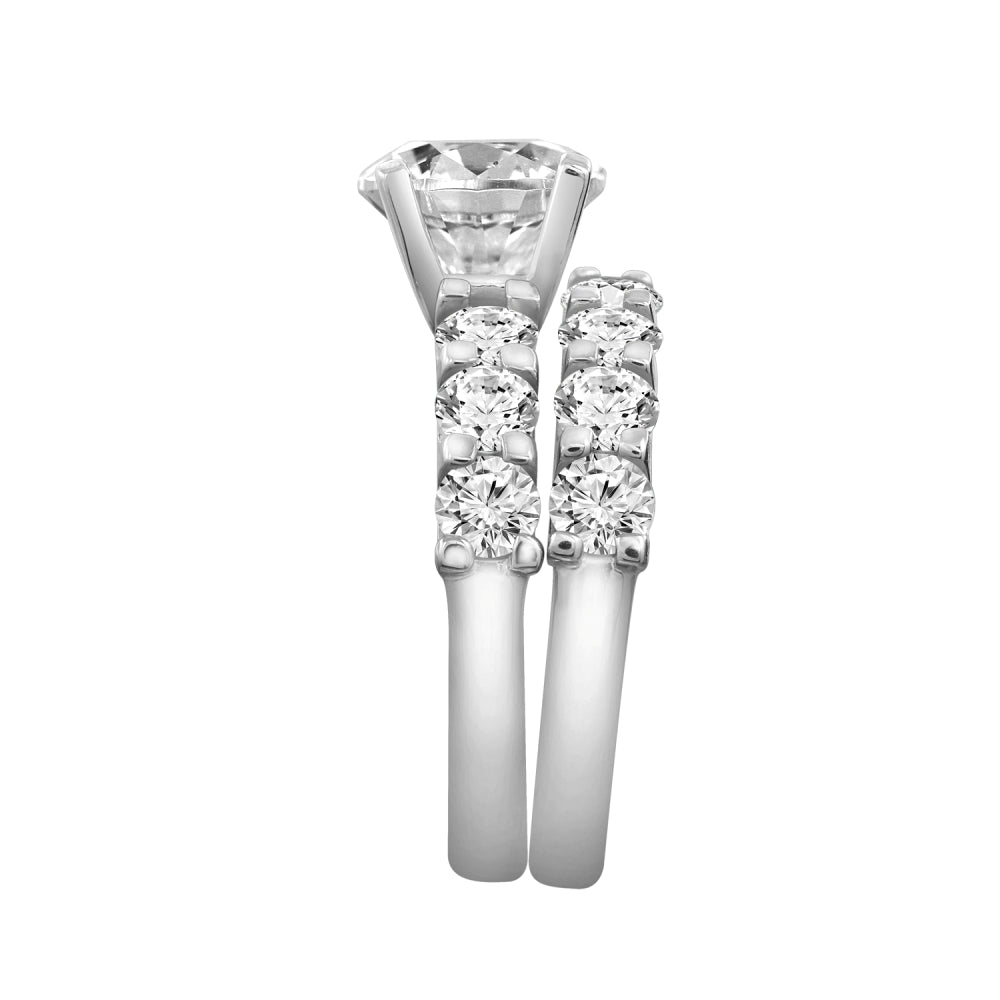 3 Carats Round Cut Solitaire Wedding Set