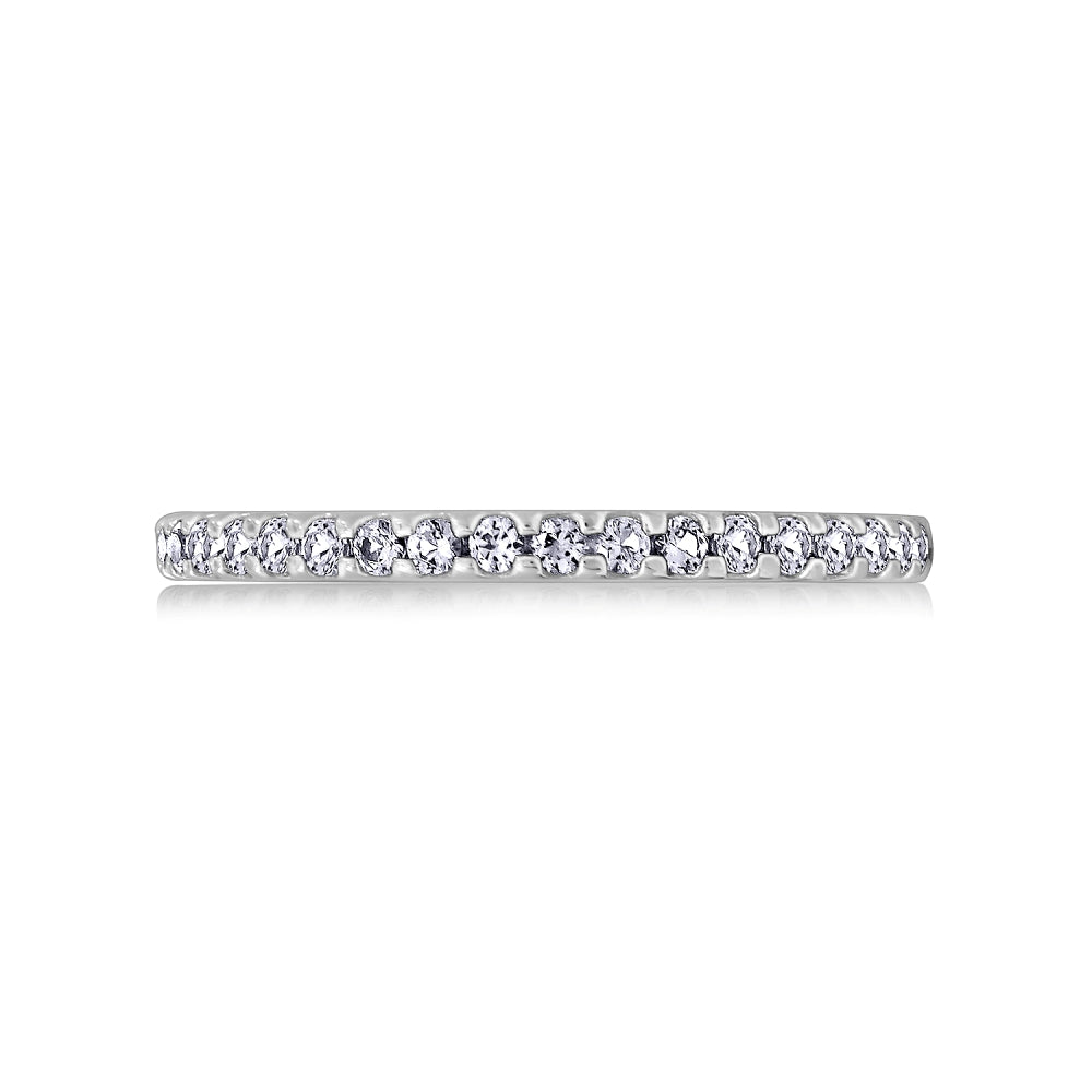 Round Cut 1.5mm Prong Set Eternity Thin Band Ring
