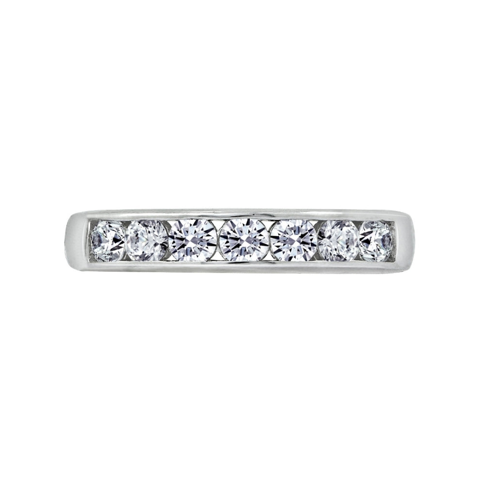 3mm Round Cut Channel Set Half Band Ring