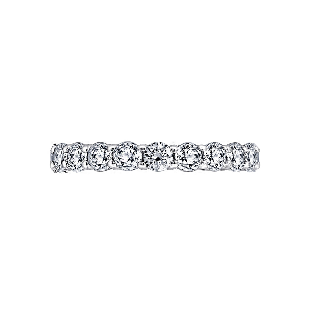 Round Cut 3mm Prong Set Eternity Band Ring