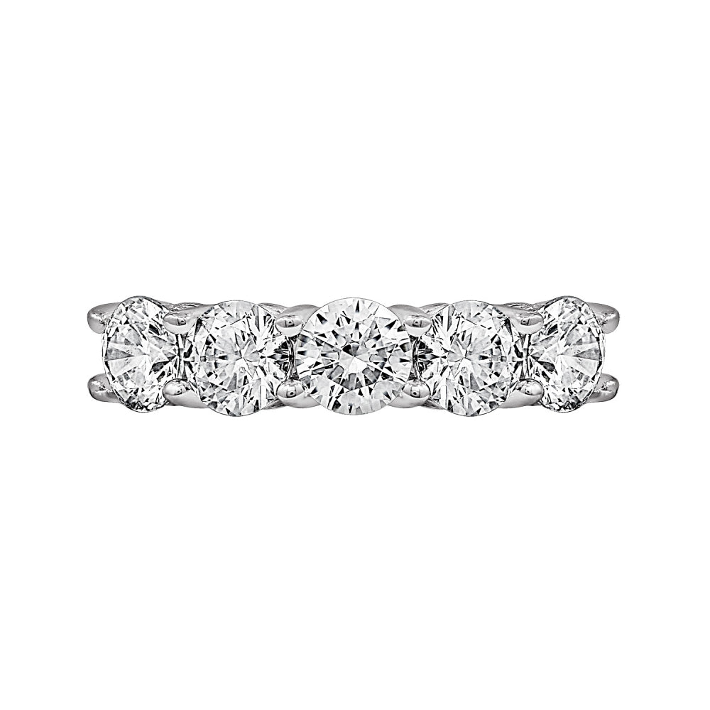 Round Cut 4.75mm Prong Set Five Stones Ring