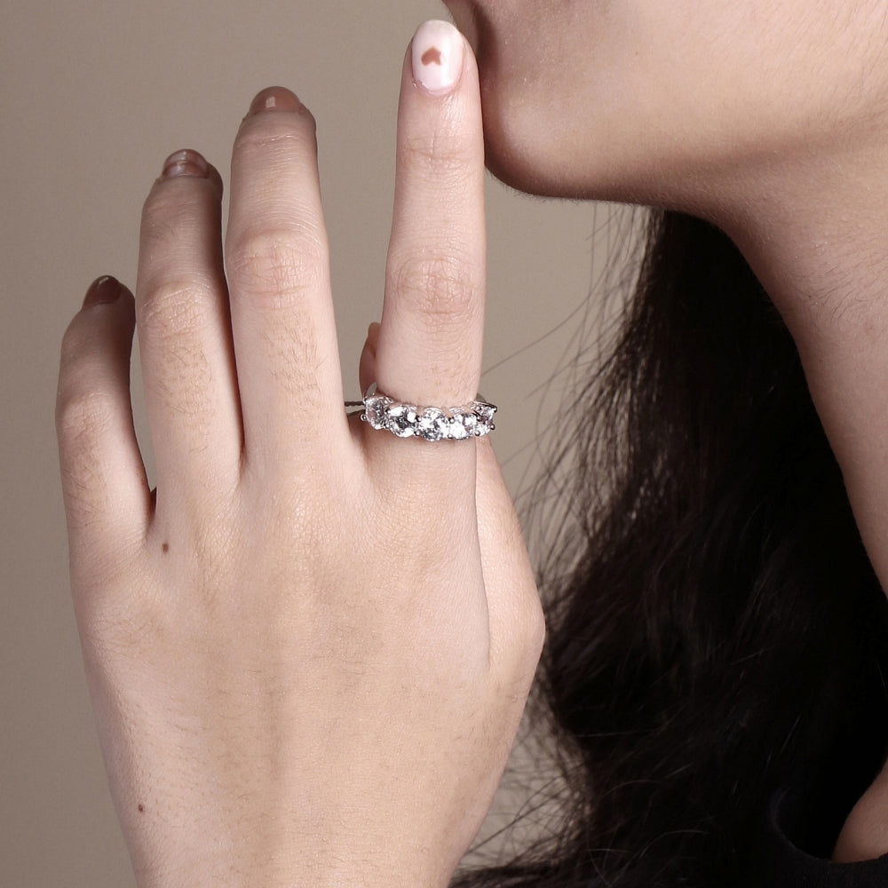 Round Cut 5.25mm Prong Set Five Stones Ring
