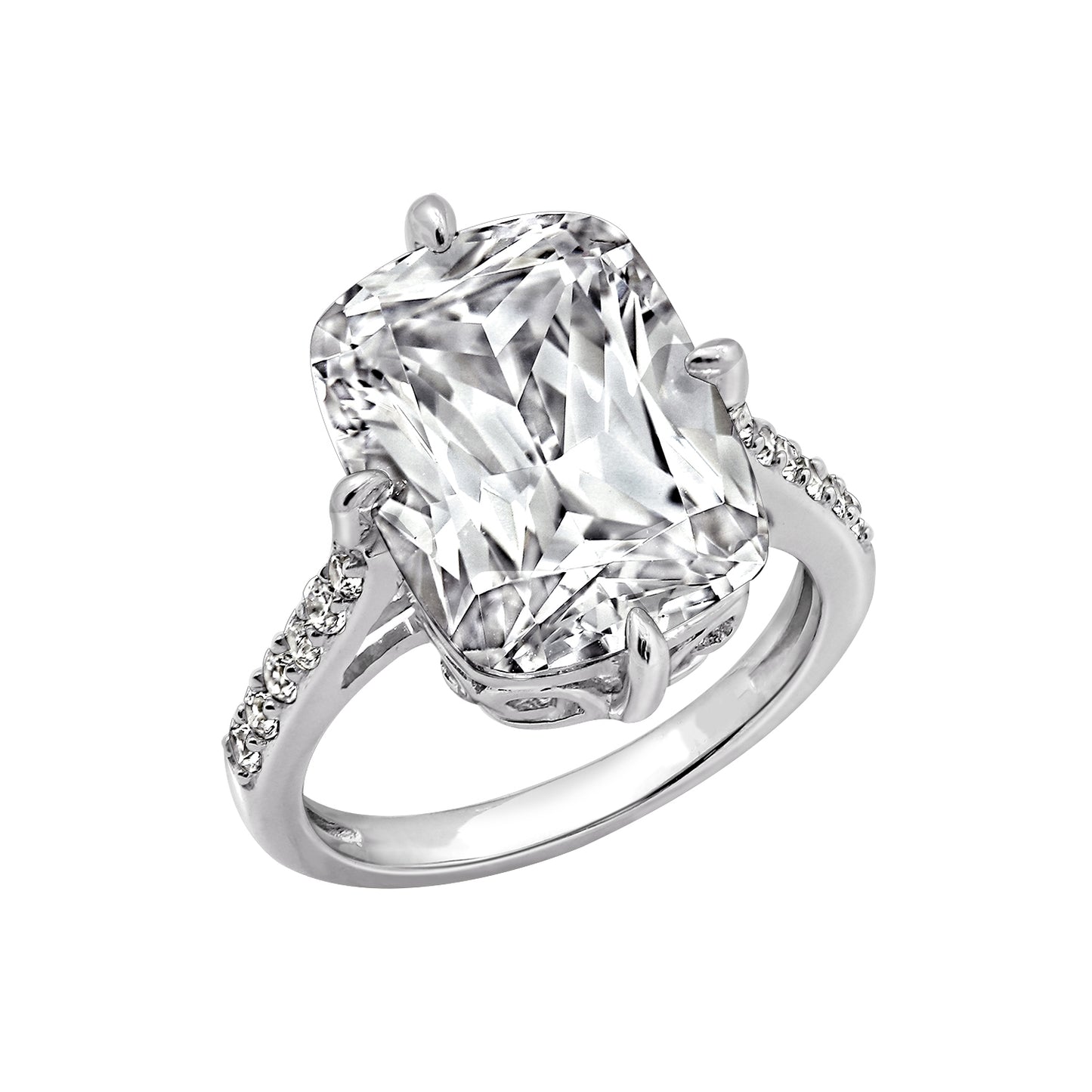 Cathedral Emerald Cut Cocktail Ring