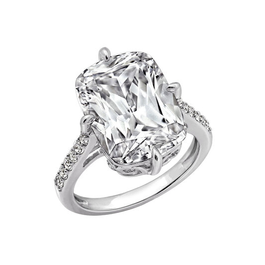 Cathedral Emerald Cut Cocktail Ring