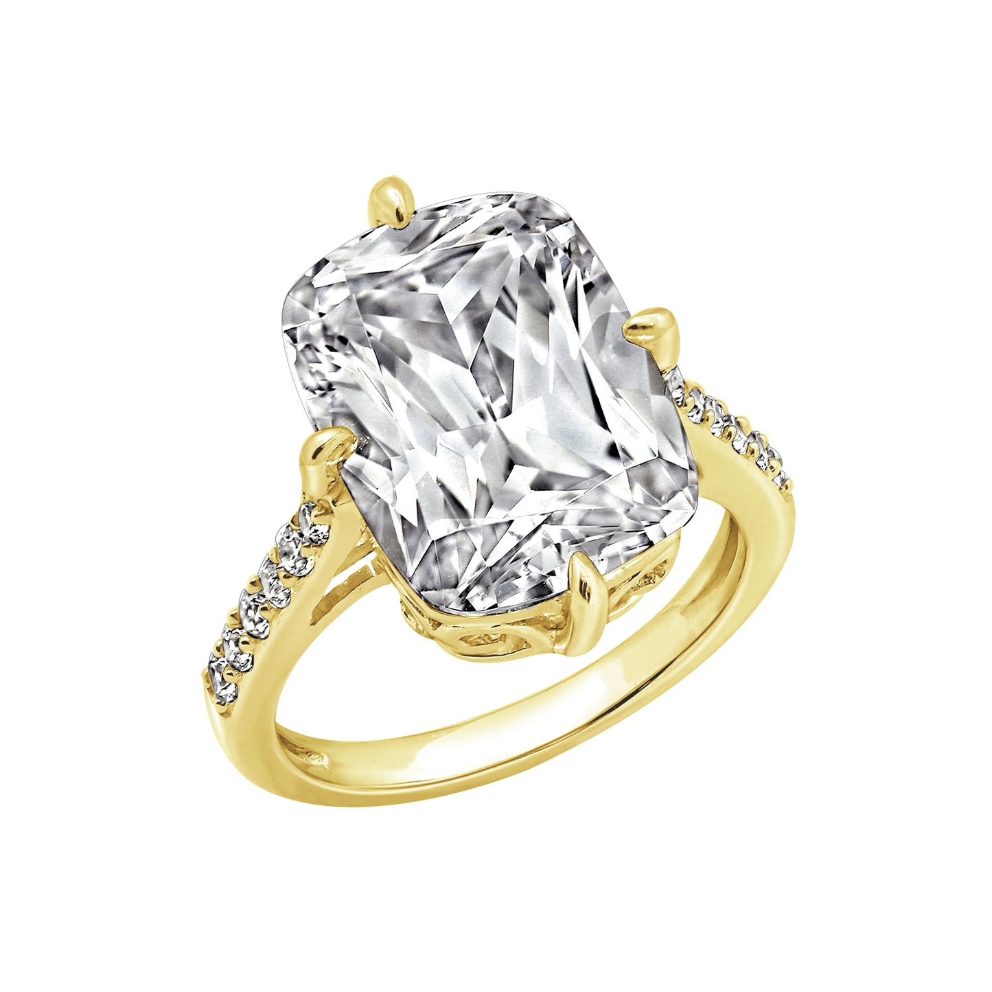 Cathedral Emerald Cut Cocktail Ring
