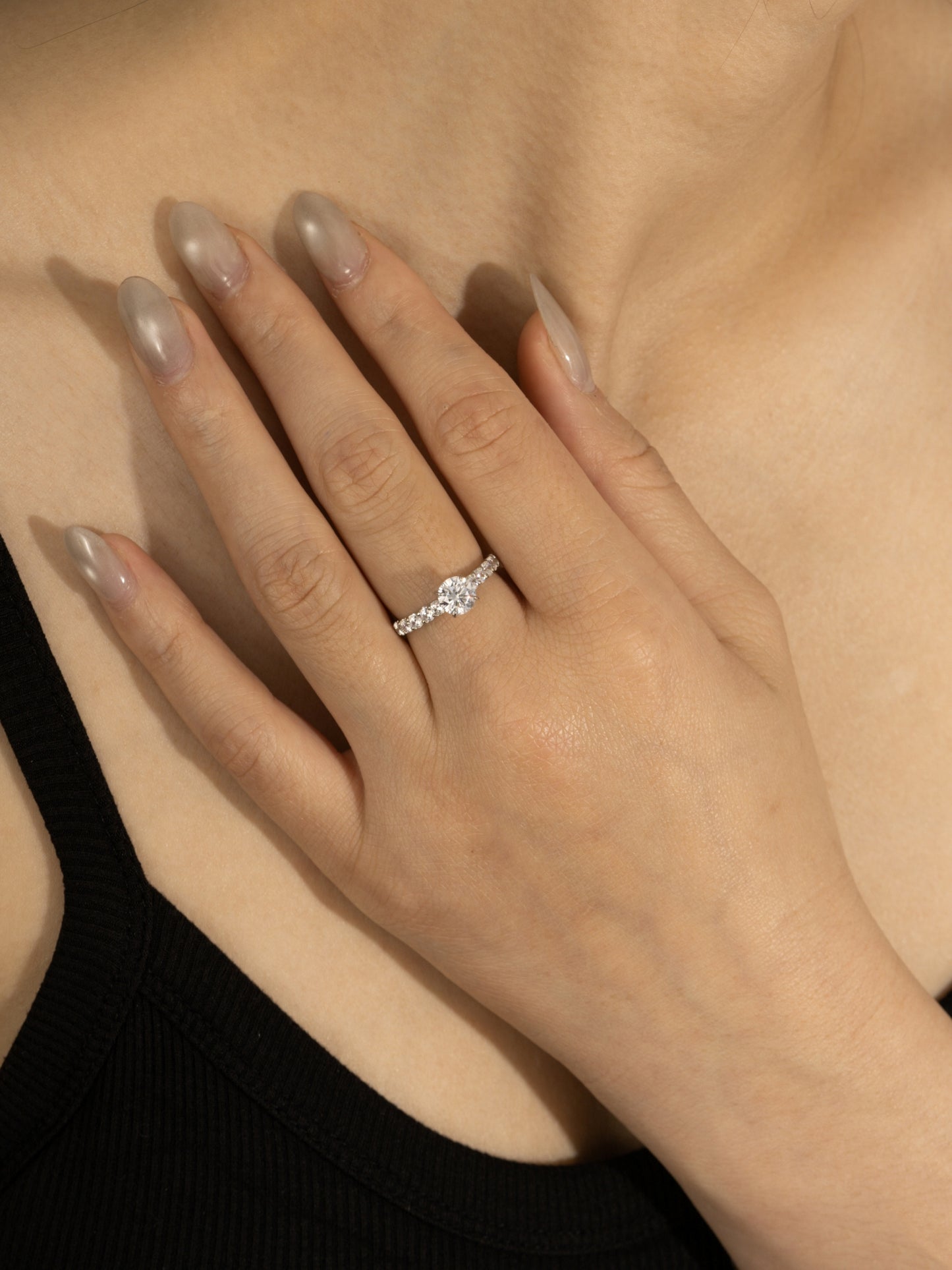 DIAMONBLISS Silver-tone Brass Round cut Bridal Ring| Embellished with Swarovski® Zirconia 1.5 cttws|