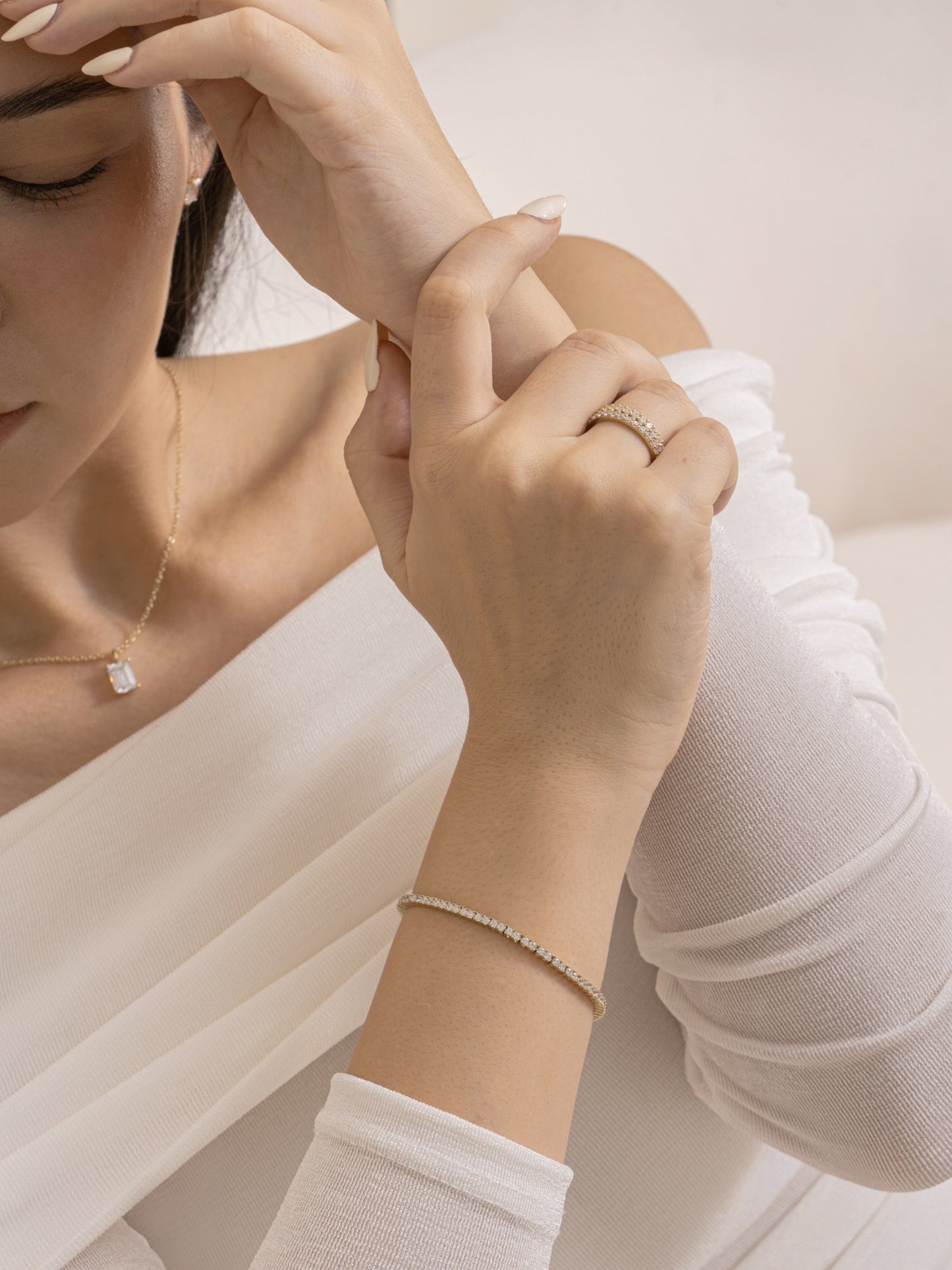 Diamonbliss Lab-Grown Diamond Round Tennis Bracelet