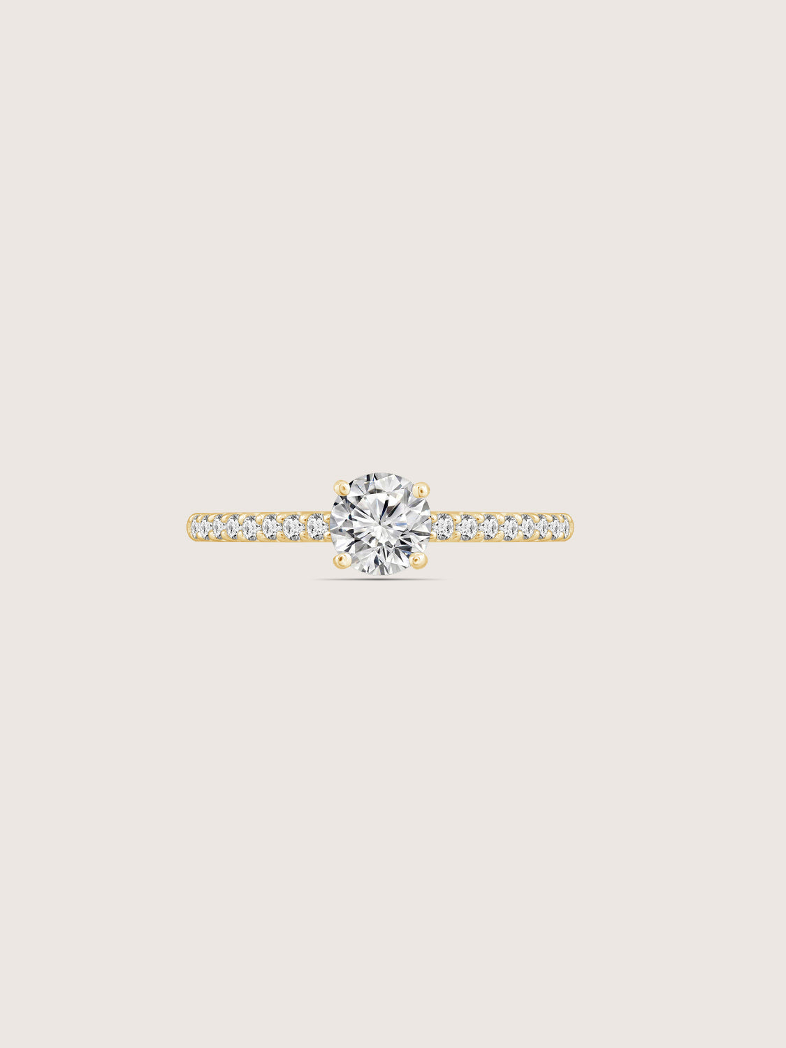 Lab Grown Diamond 0.66ct Round Cut Solitaire Ring with Pave Band