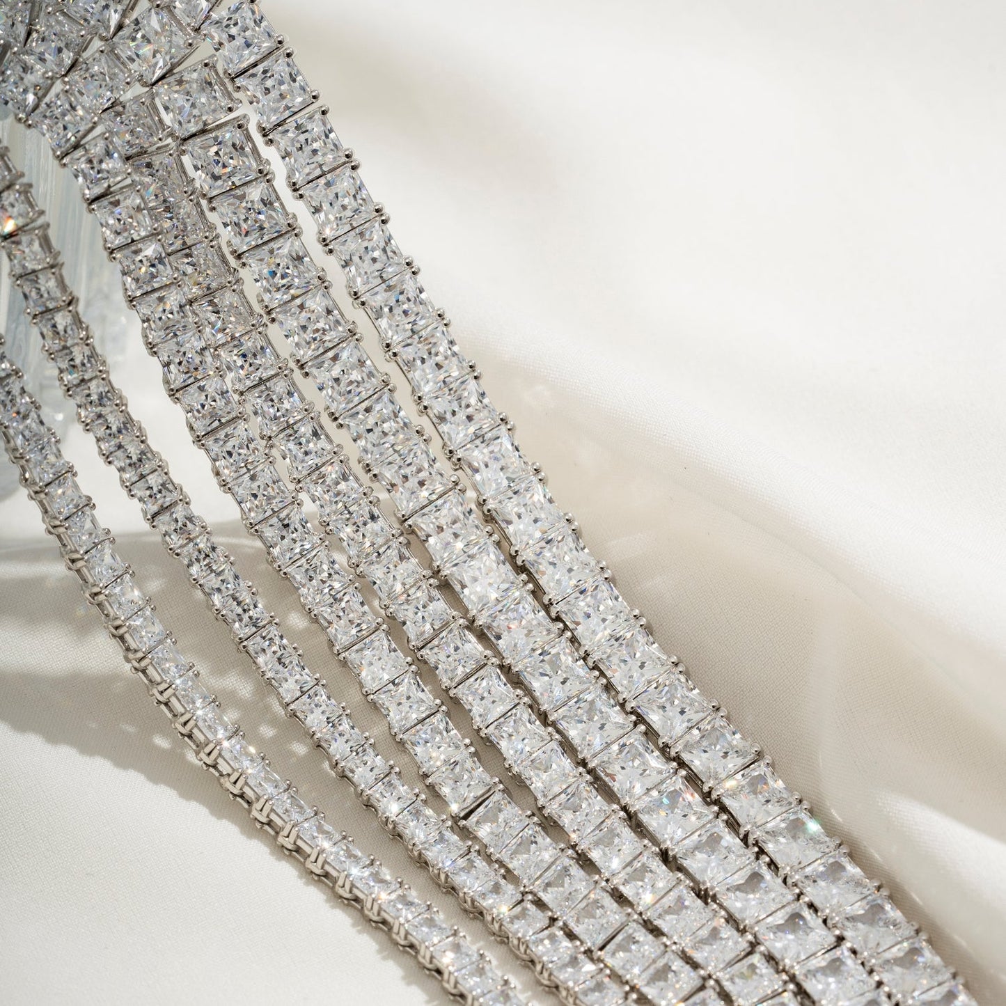 Princess Cut Tennis Necklace