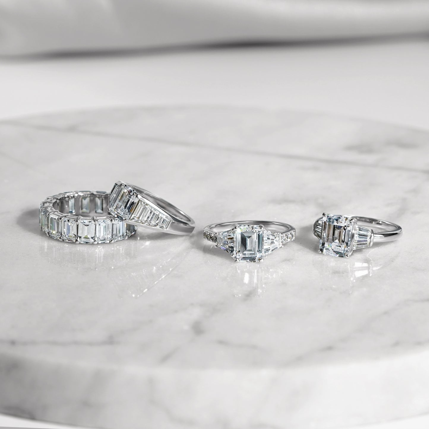 Emerald Cut Tapered Ring