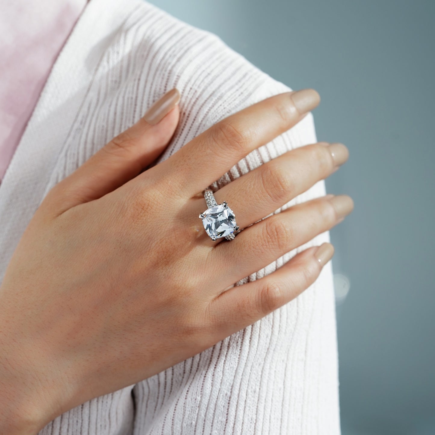 Fancy Gallery Cushion Cocktail Ring