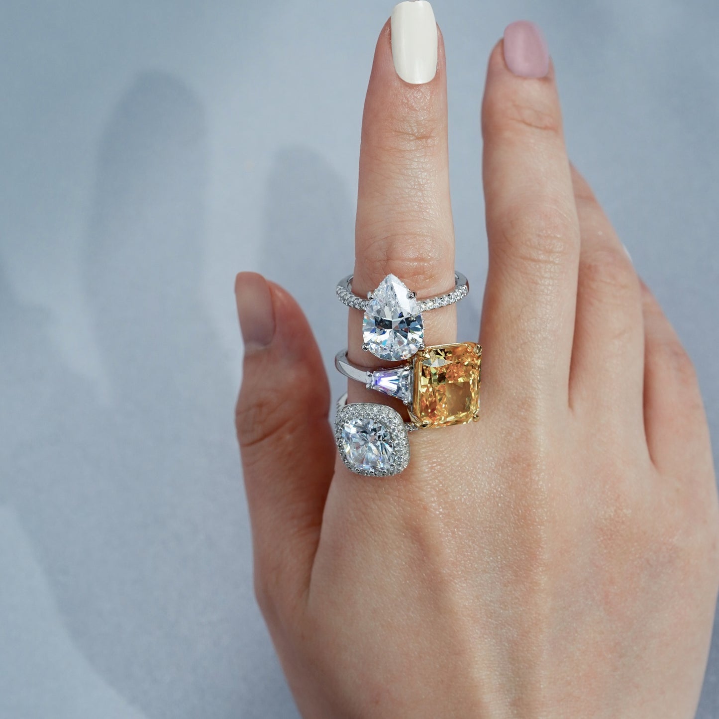 Cubic Zirconia Pear Cut Engagement Ring