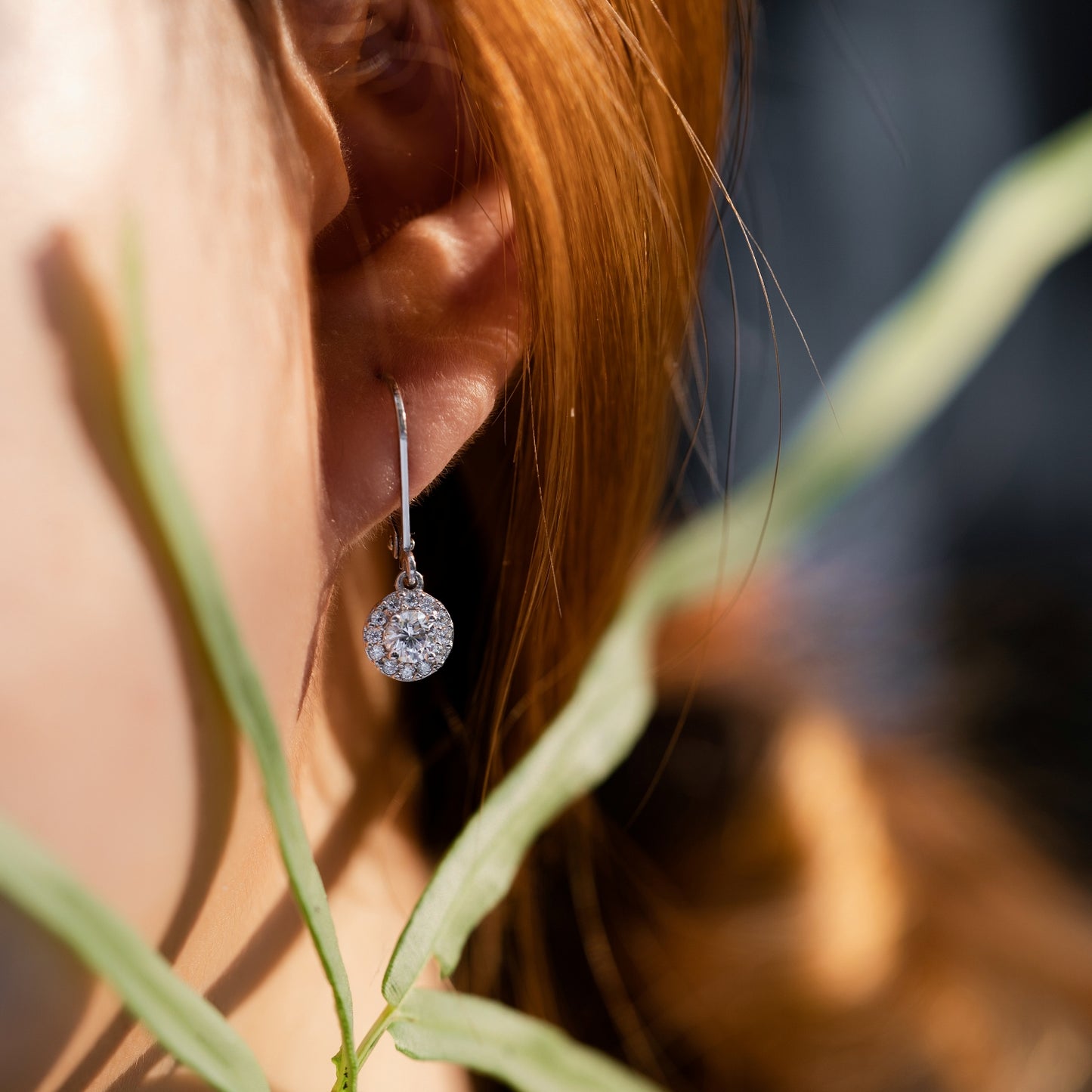 Marilyn Monroe Round Halo Leverback Earrings