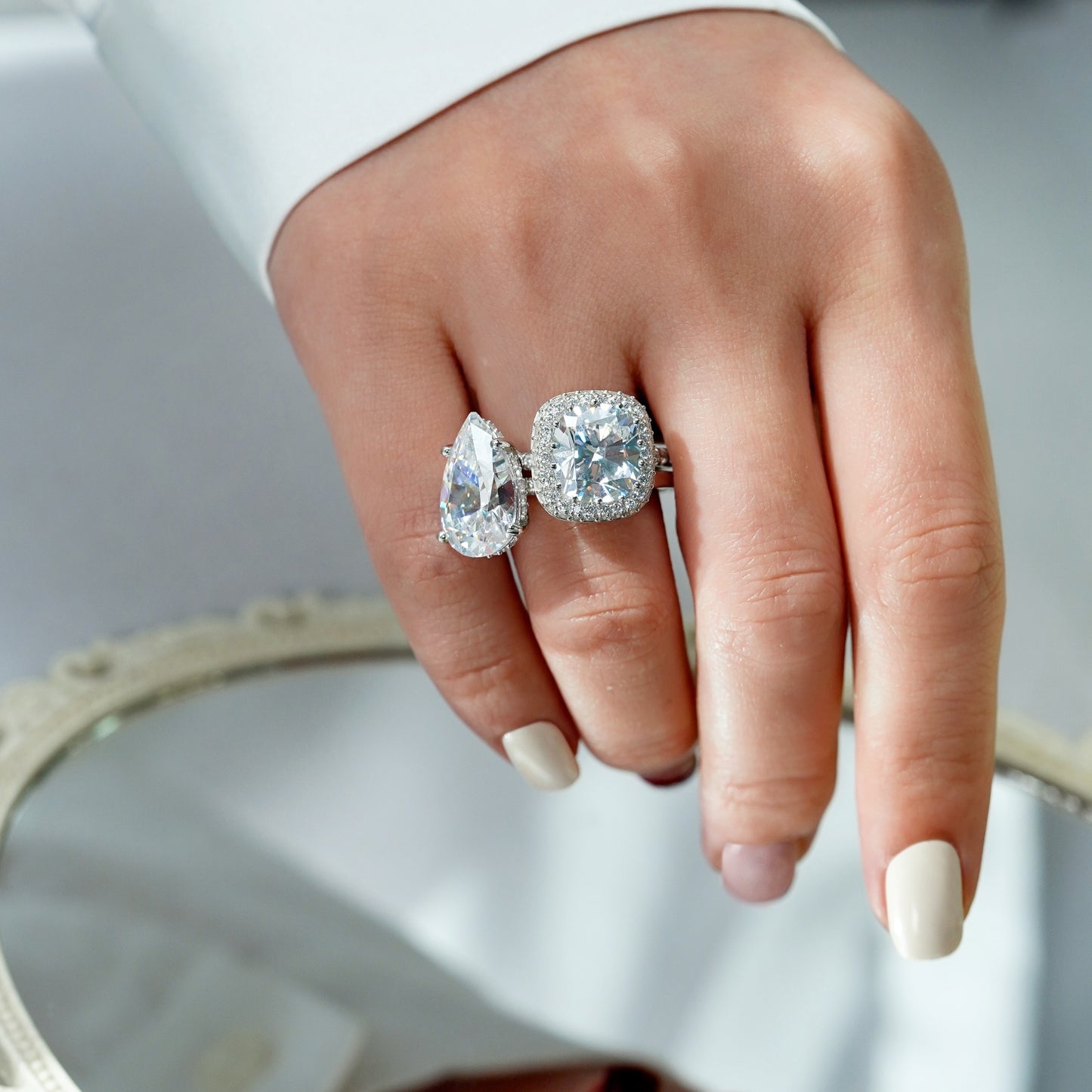 Emerald Halo Engagement Ring