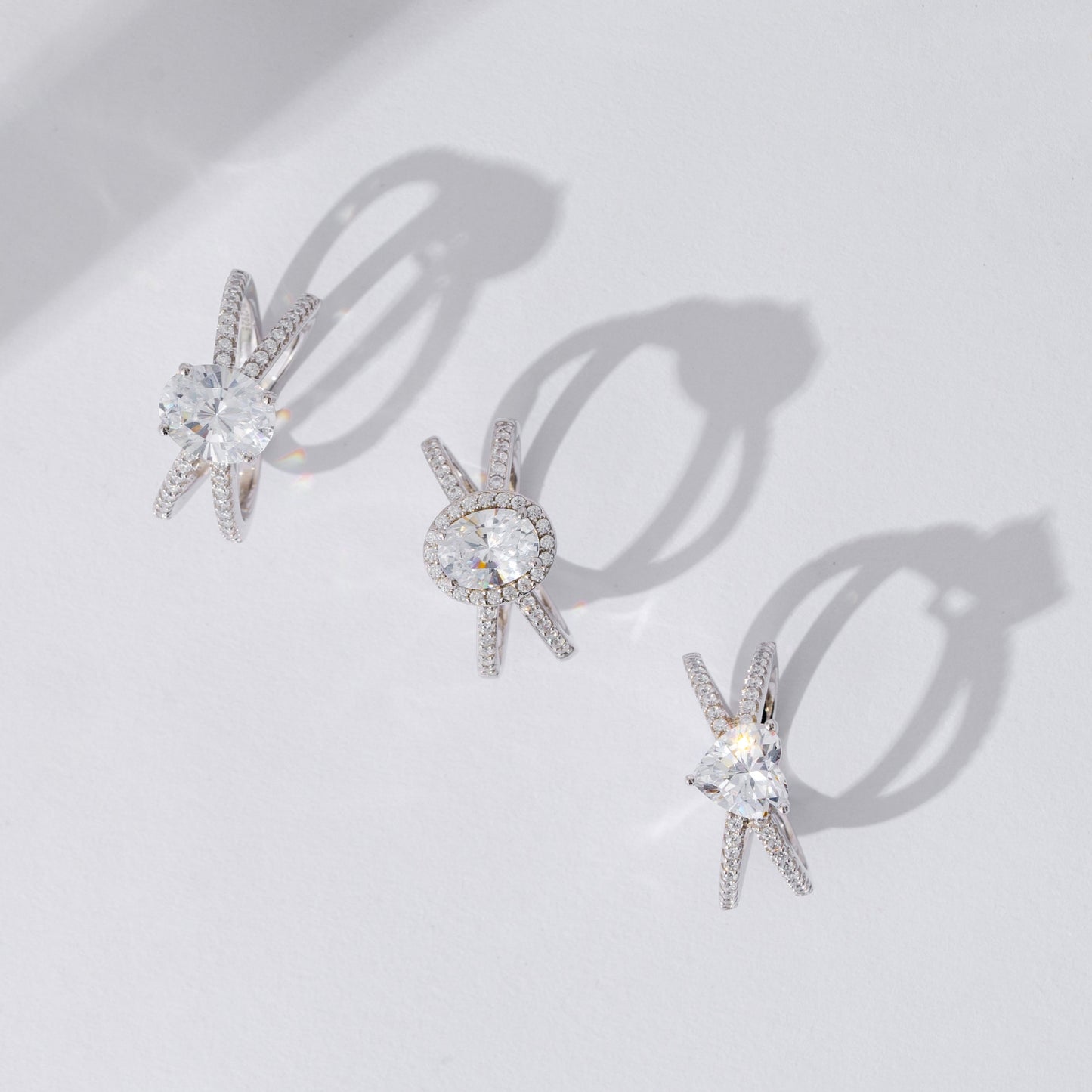 X Split Shank Solitaire Ring