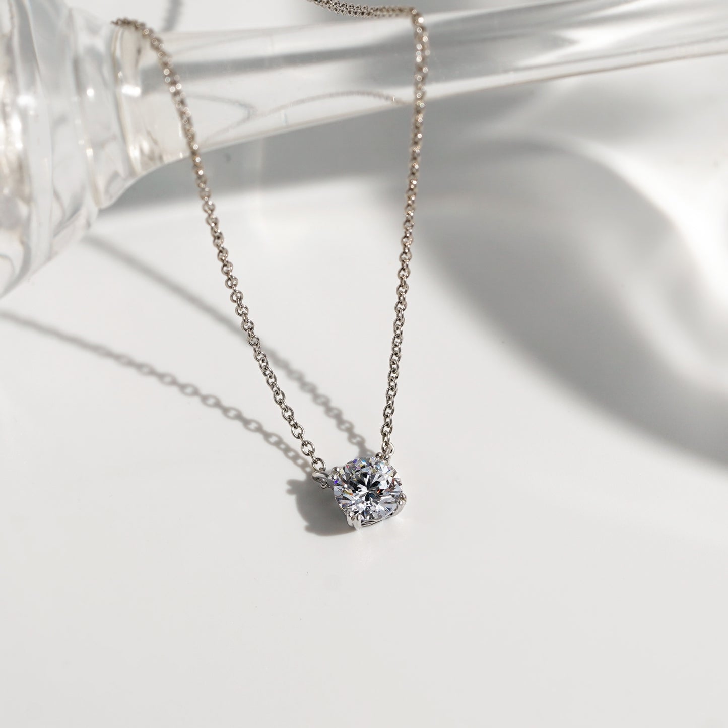 Round Solitaire Pendant Necklace