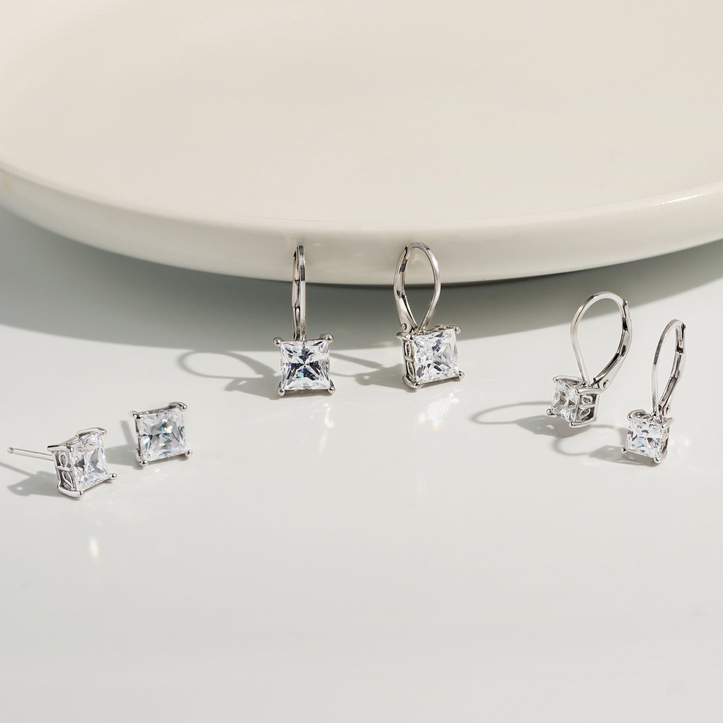 Solitaire Princess Stud Earrings