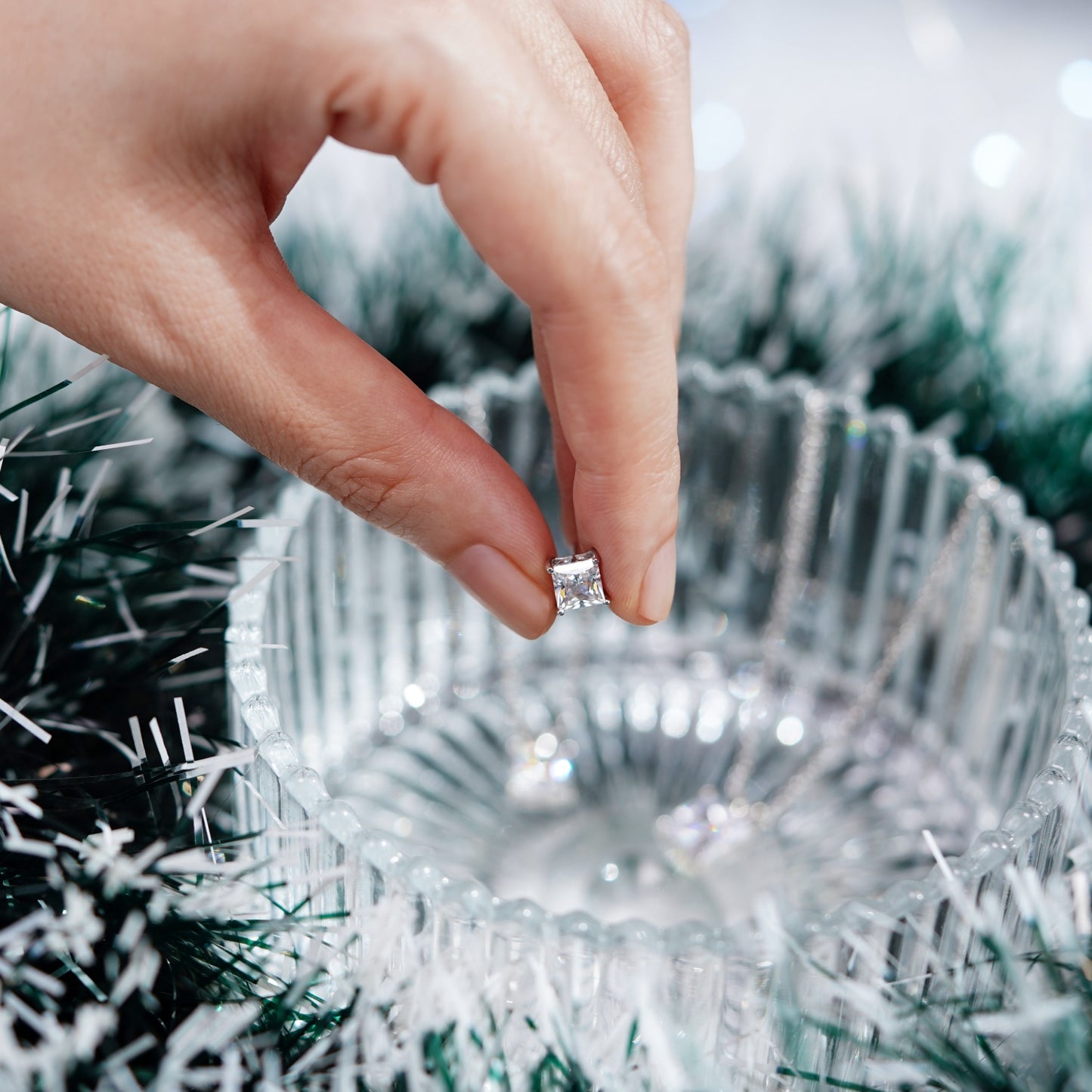 Solitaire Princess Stud Earrings