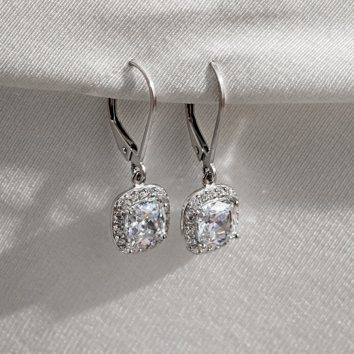 Marilyn Monroe Cushion Halo Leverback Earrings