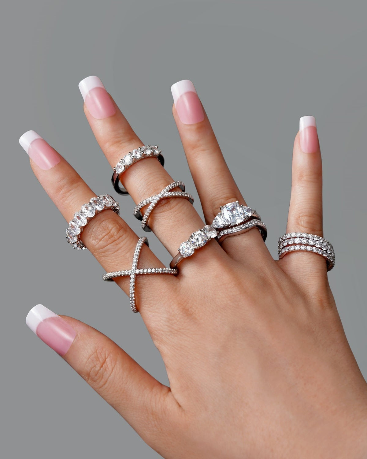 100-Facet Round 5-Stone Ring