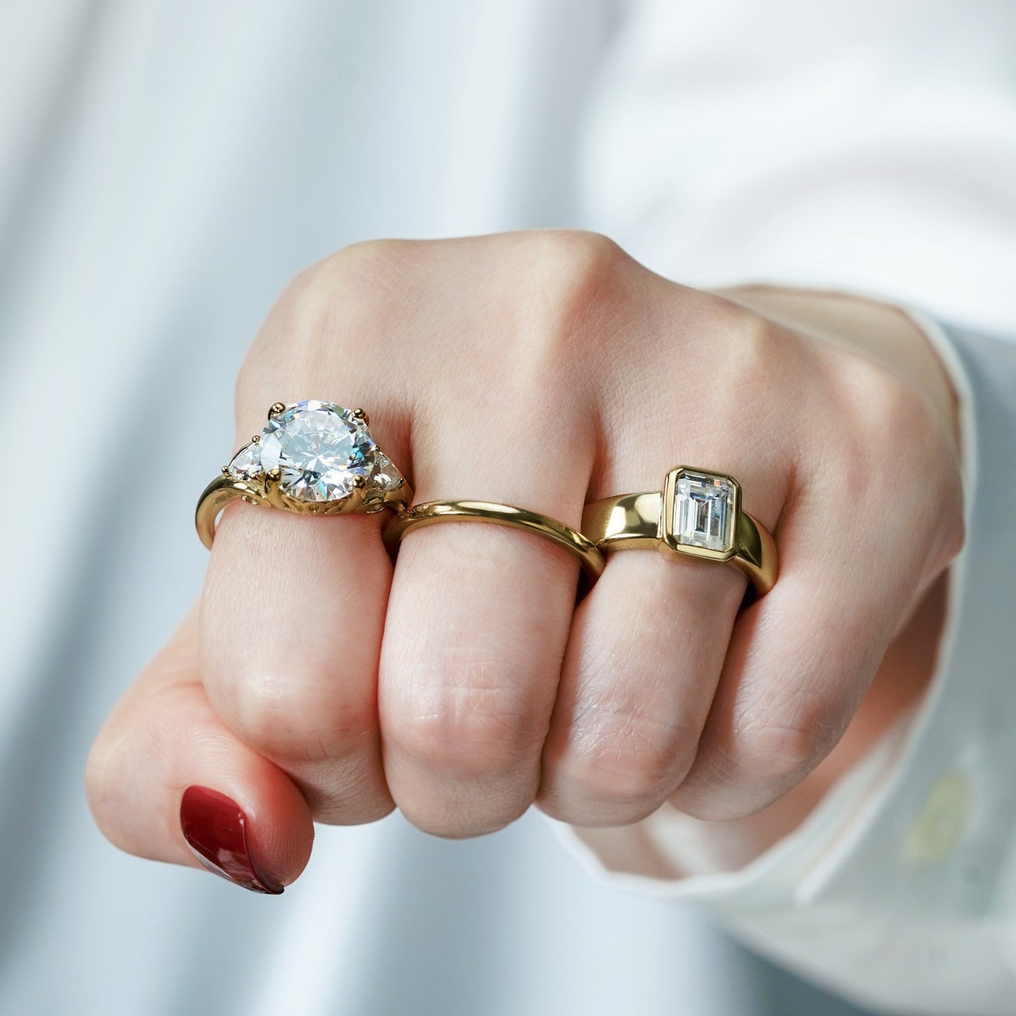 Round CZ Engagement Ring