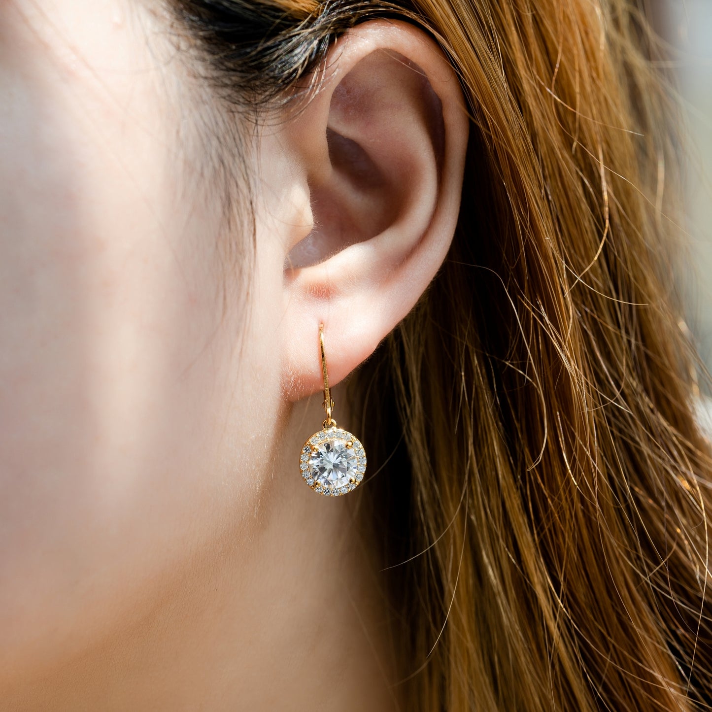 Marilyn Monroe Round Halo Leverback Earrings