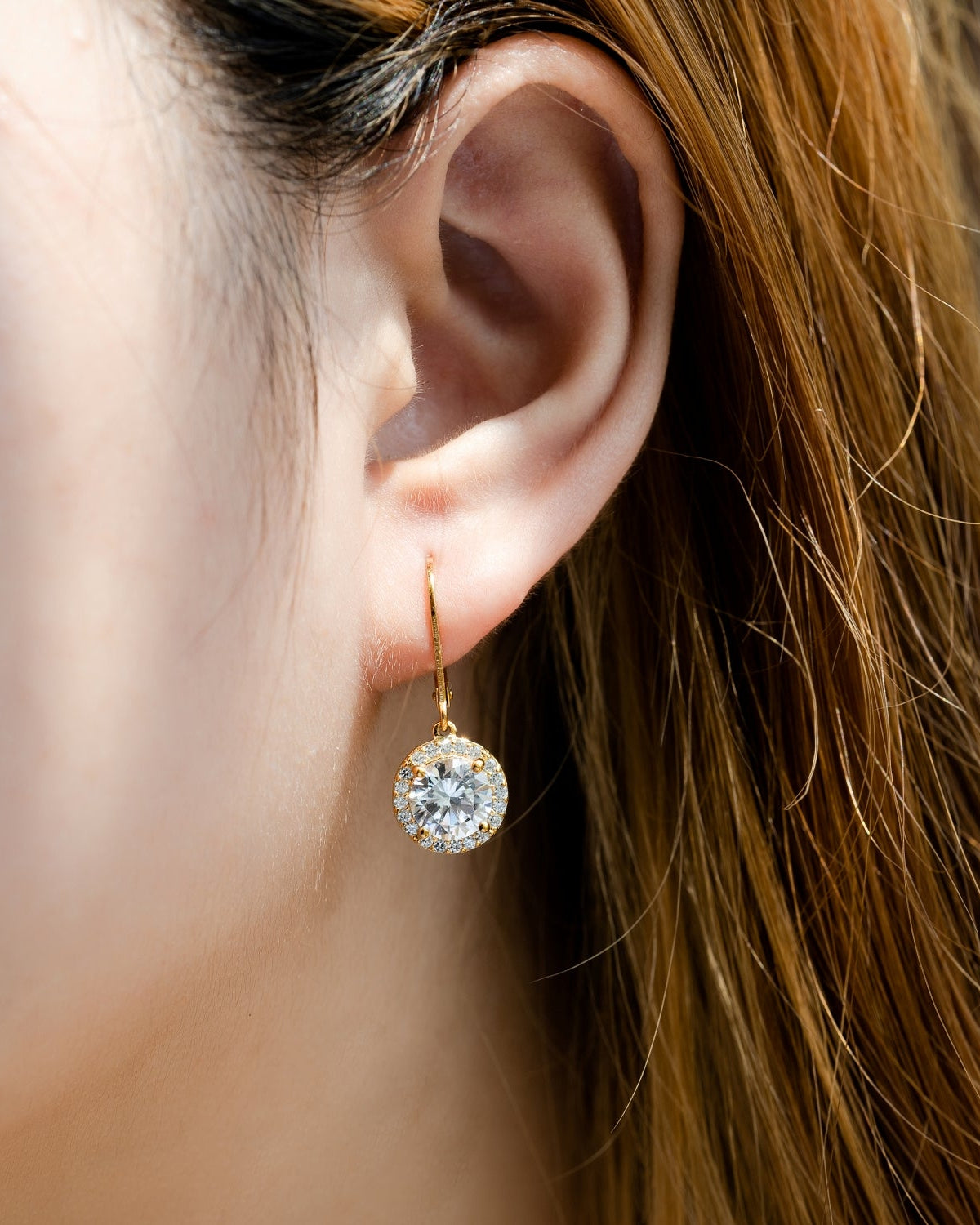 Marilyn Monroe Round Halo Leverback Earrings