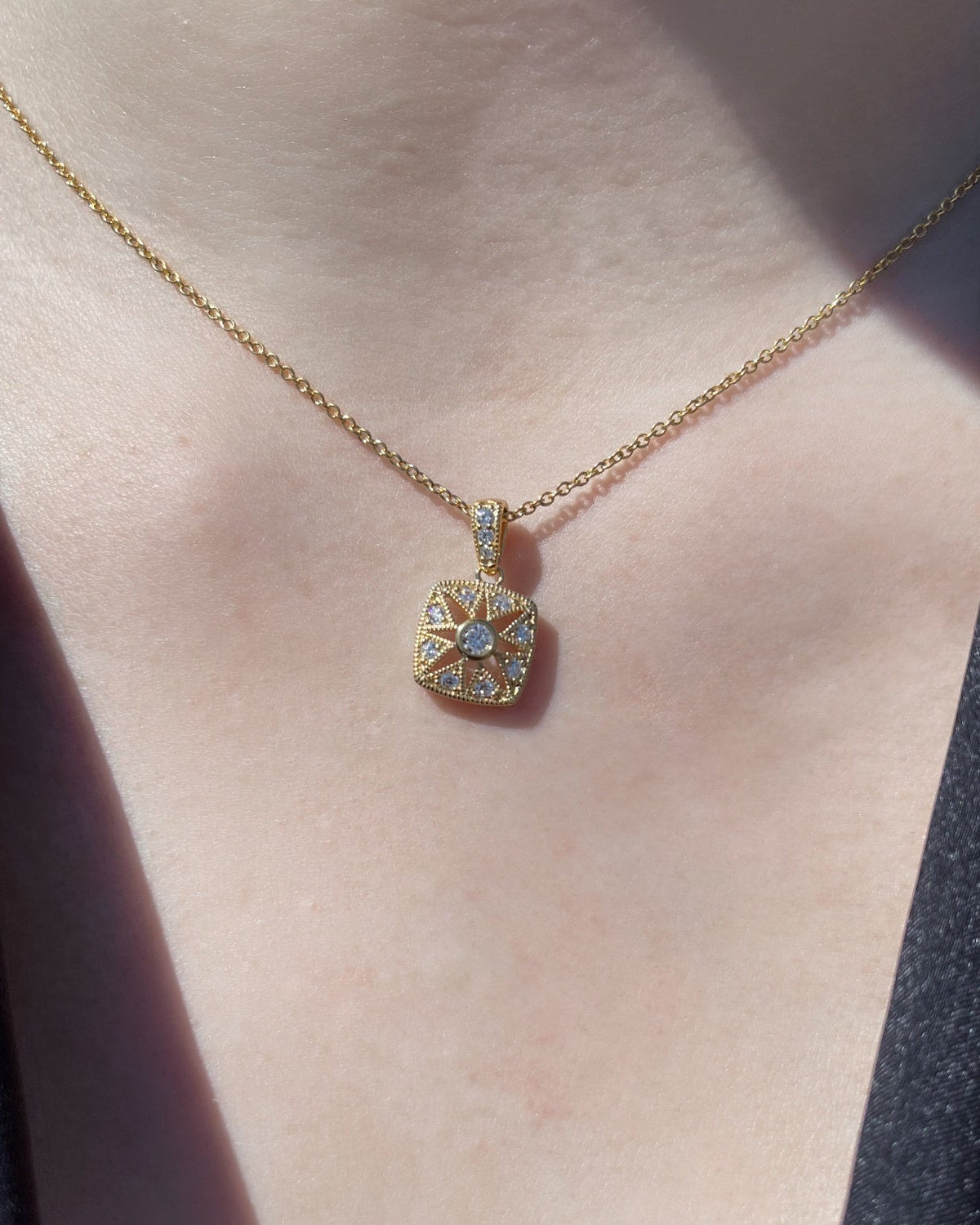 Marilyn Monroe Vintage Square Pendant Necklace
