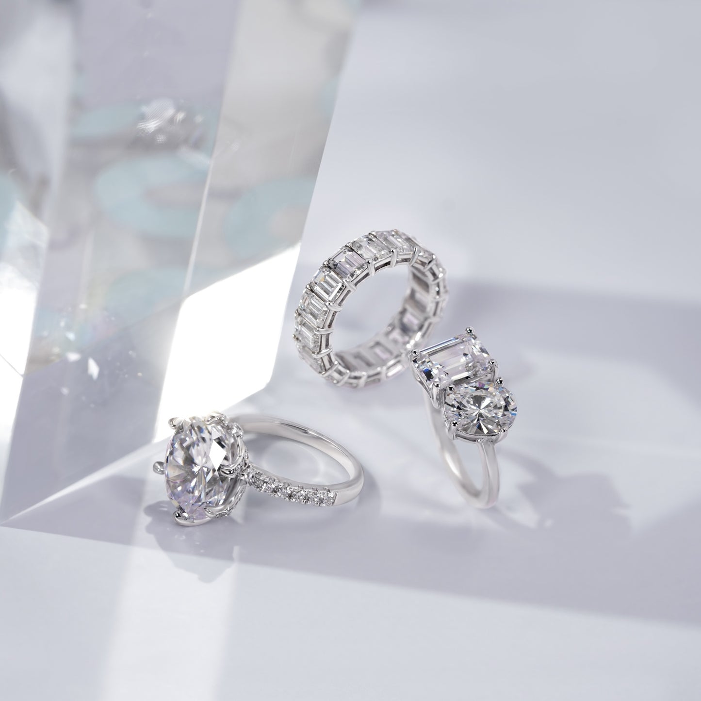 Oval and Emerald Cut Toi et Moi Ring