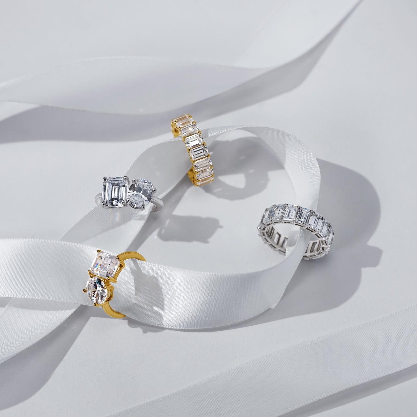 Oval and Emerald Cut Toi et Moi Ring
