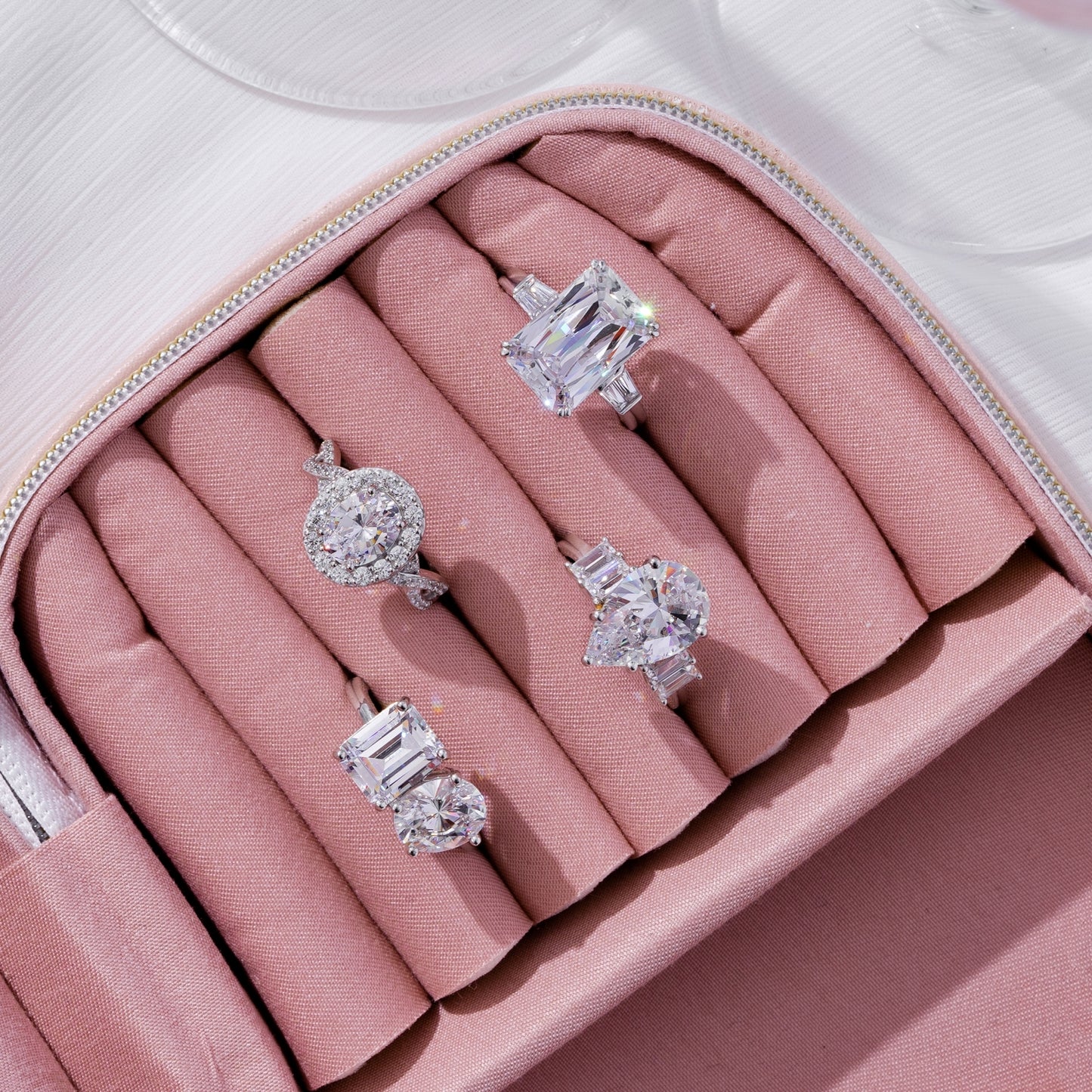 Vertical Baguette Accented Solitaire Ring