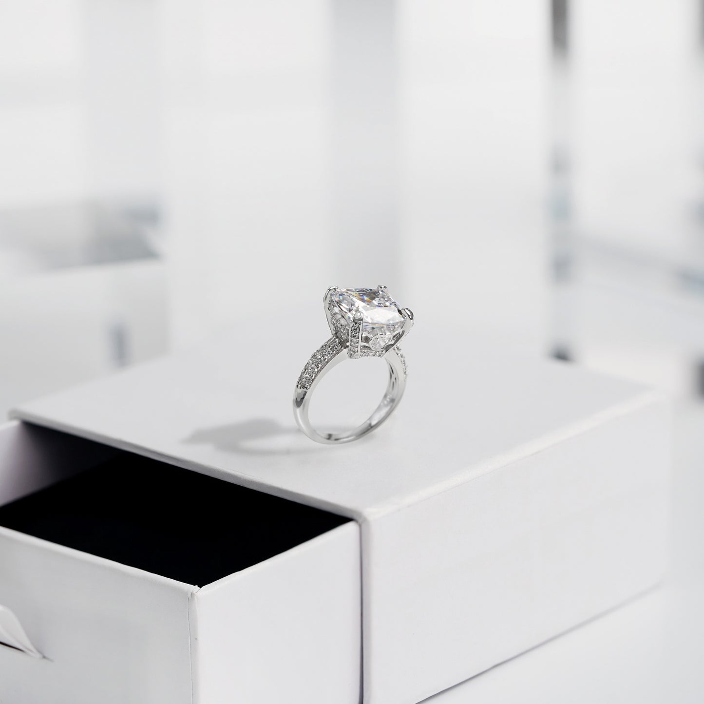 Fancy Gallery Cushion Cocktail Ring