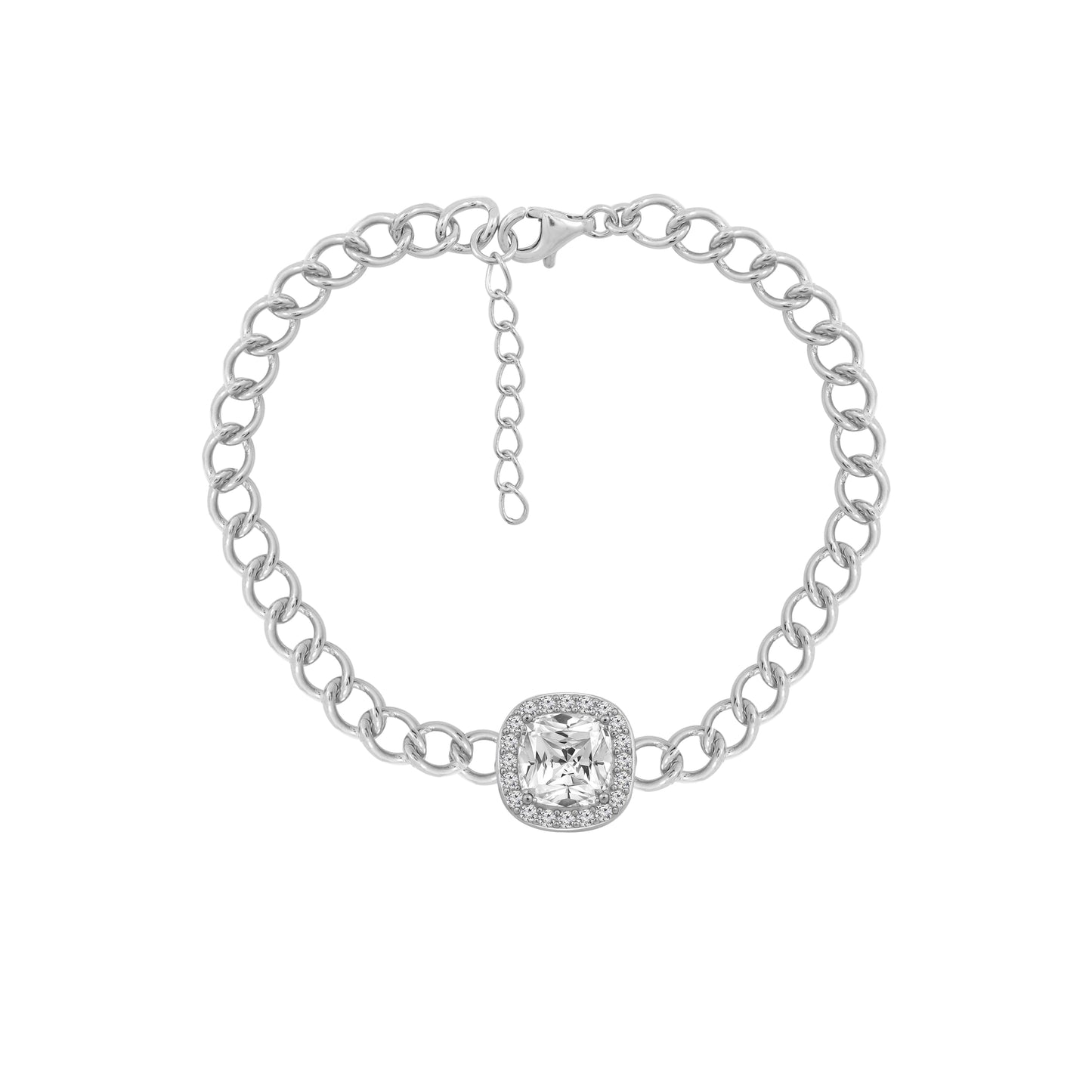 Cushion Halo Chain Bracelet