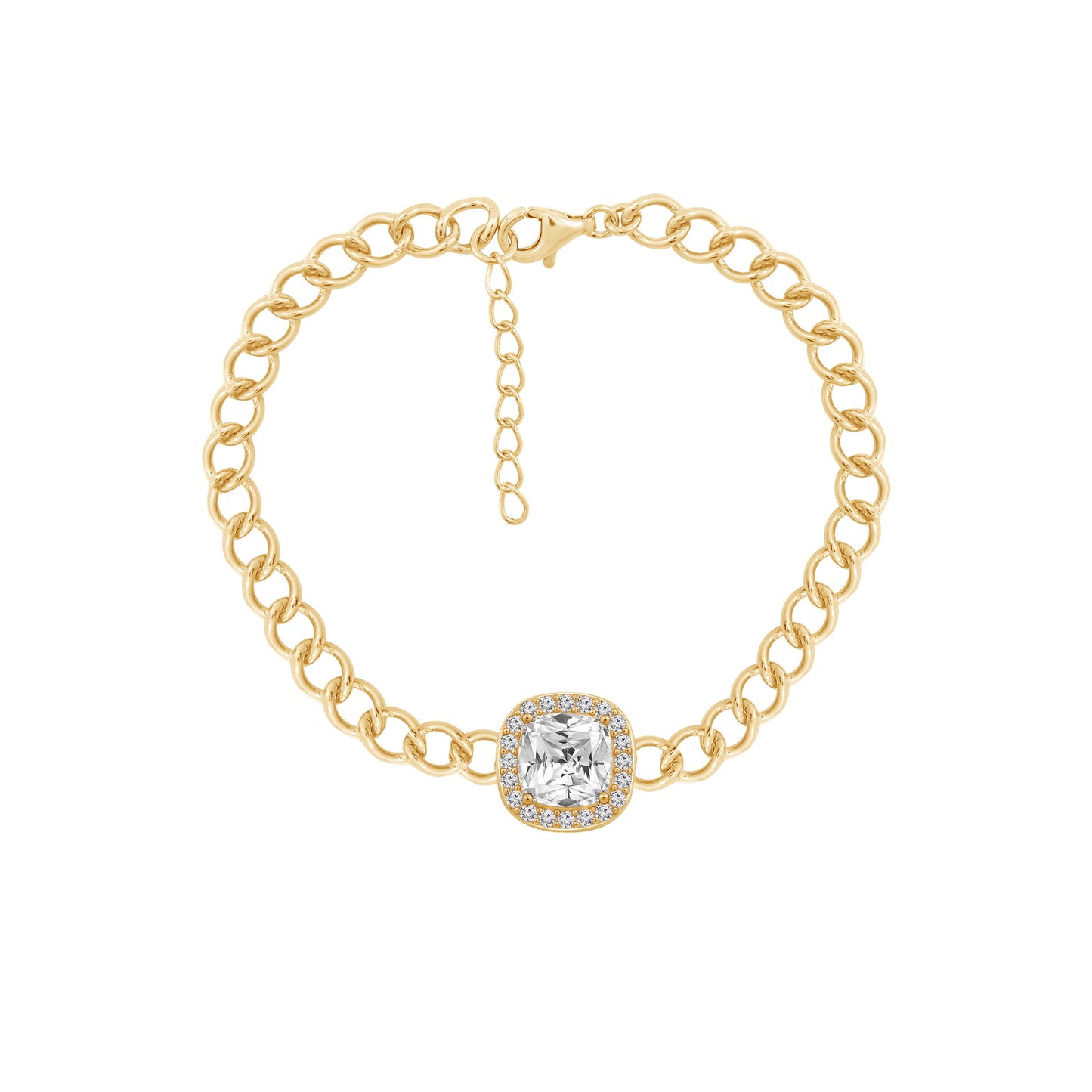 Cushion Halo Chain Bracelet
