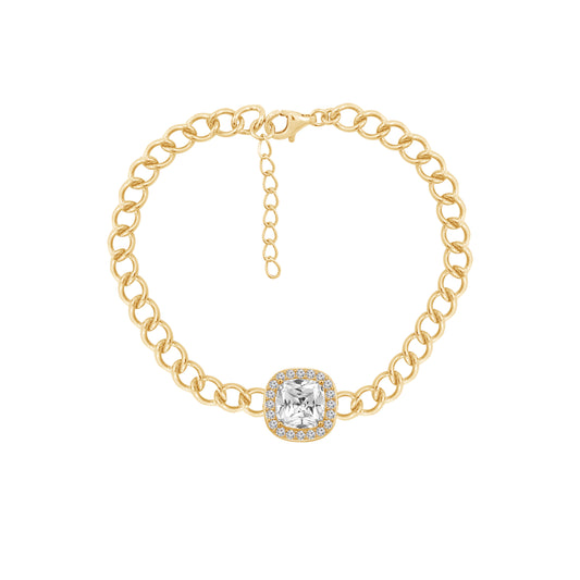 Cushion Halo Chain Bracelet