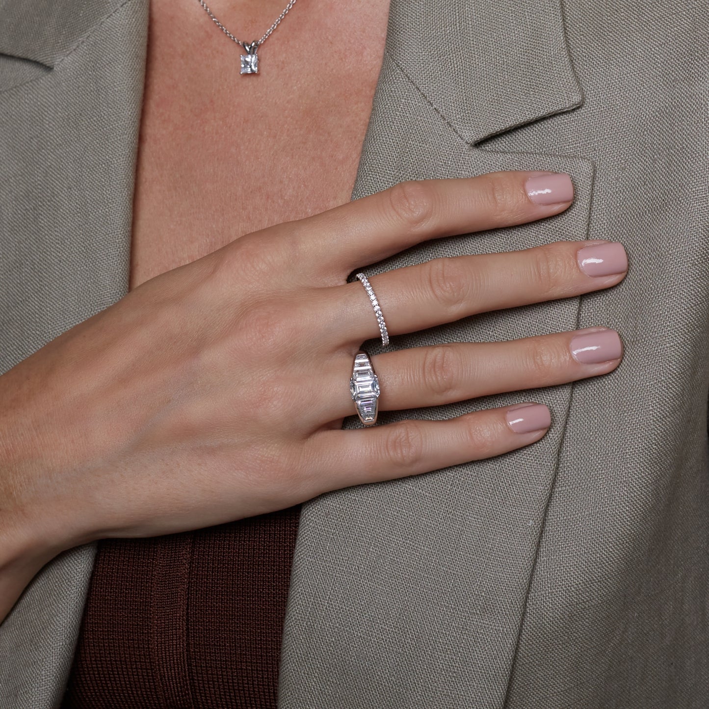 Emerald Cut Tapered Ring