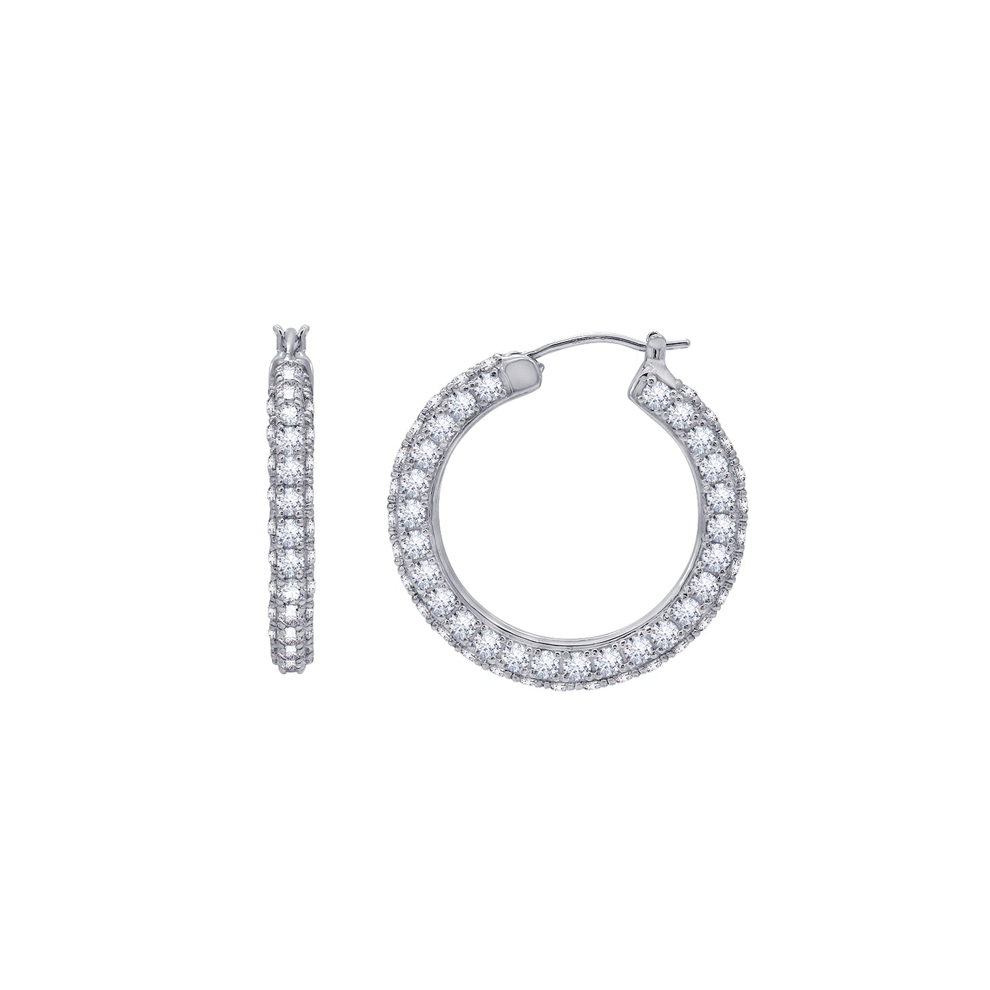 Cubic Zirconia Hoop Earrings
