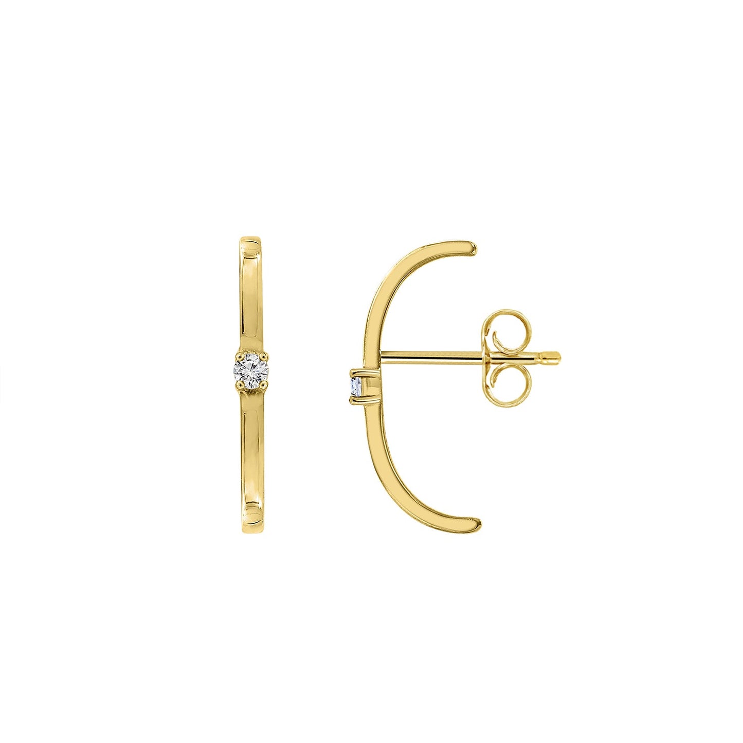 Curved Bar Stud Earrings