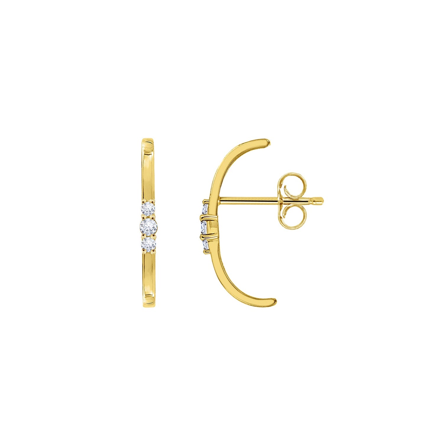 Curved Bar Stud Earrings