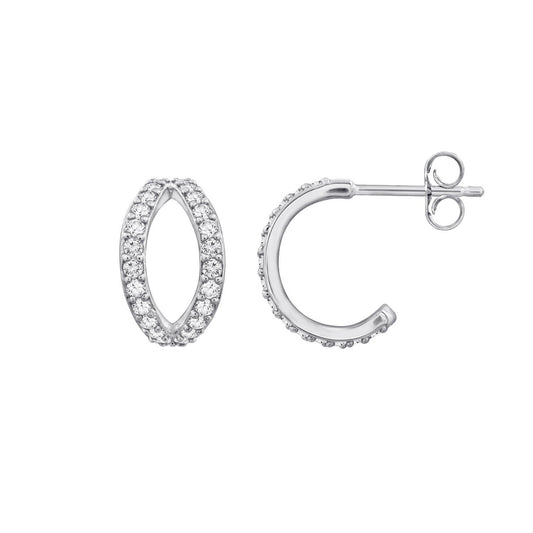 Pavé Duo Hoop Earrings