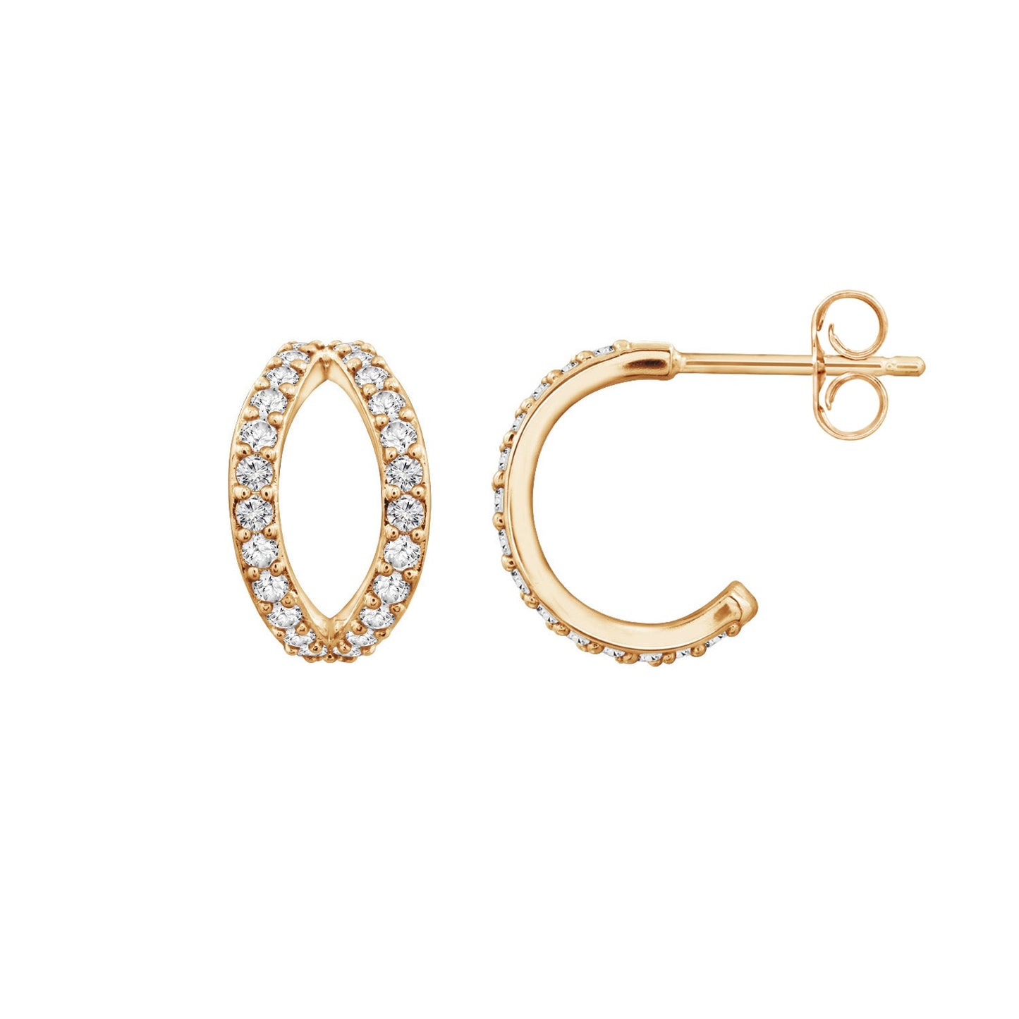 Pavé Duo Hoop Earrings