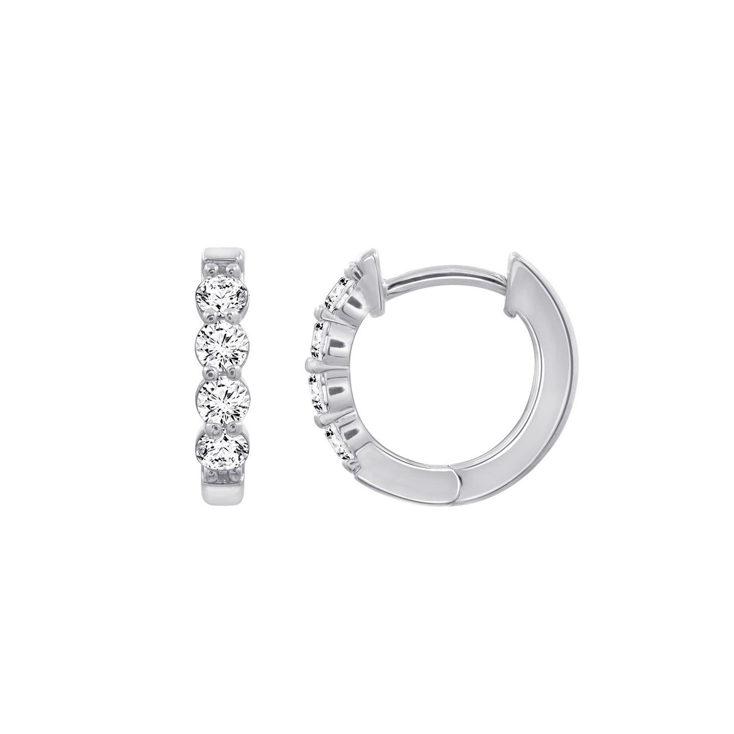 Different Size Pave Hoop Earrings