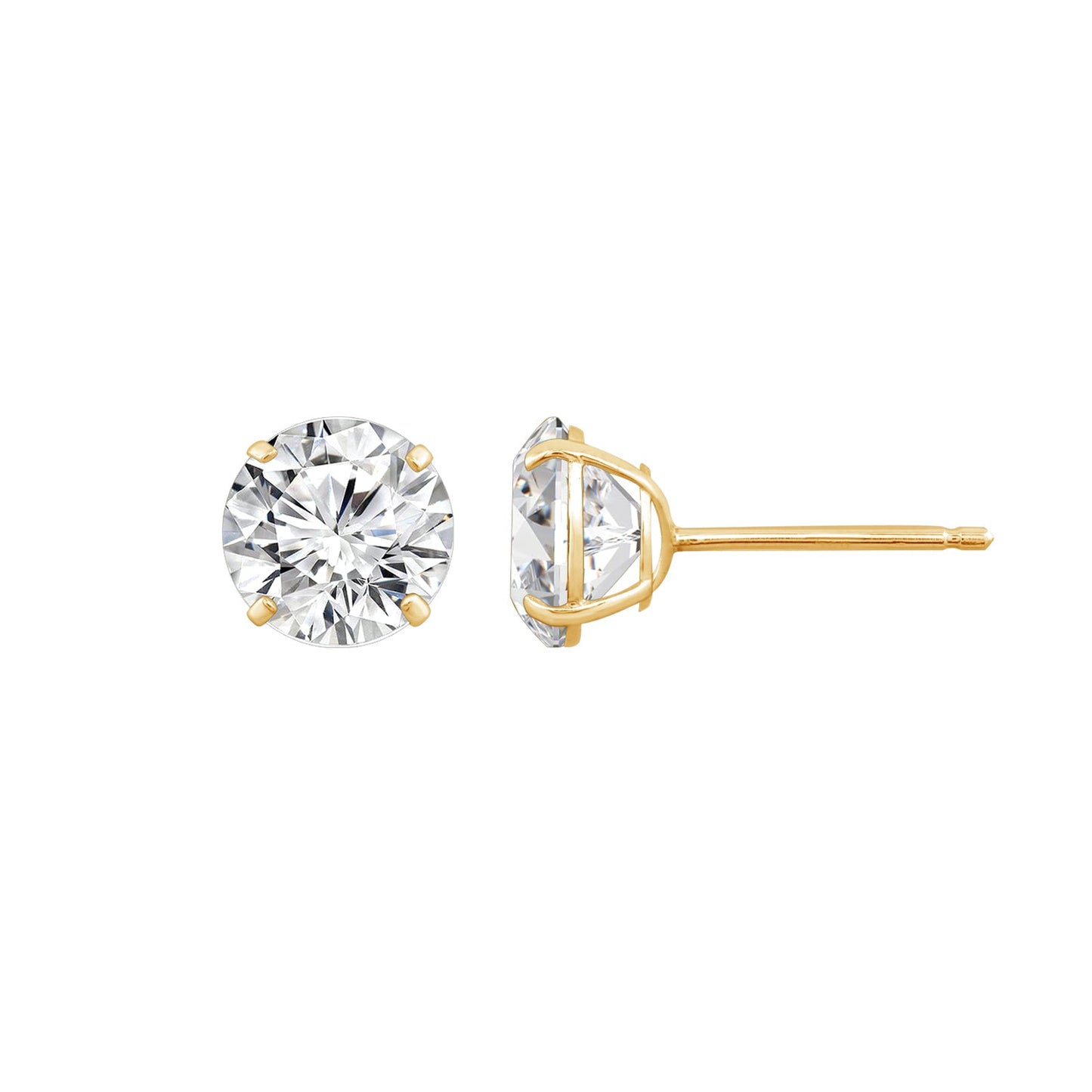 14K Solid Gold Stud Earrings