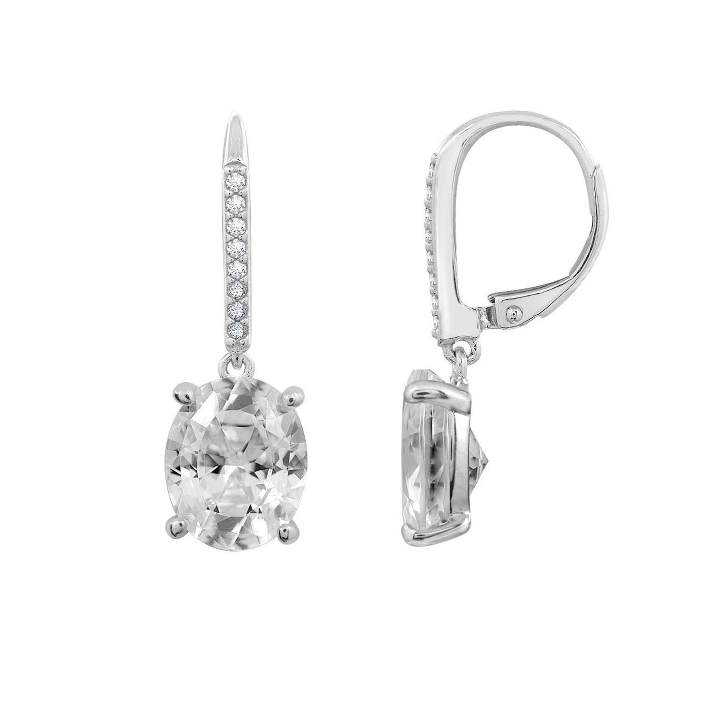 Oval Dangle Leverback Earrings