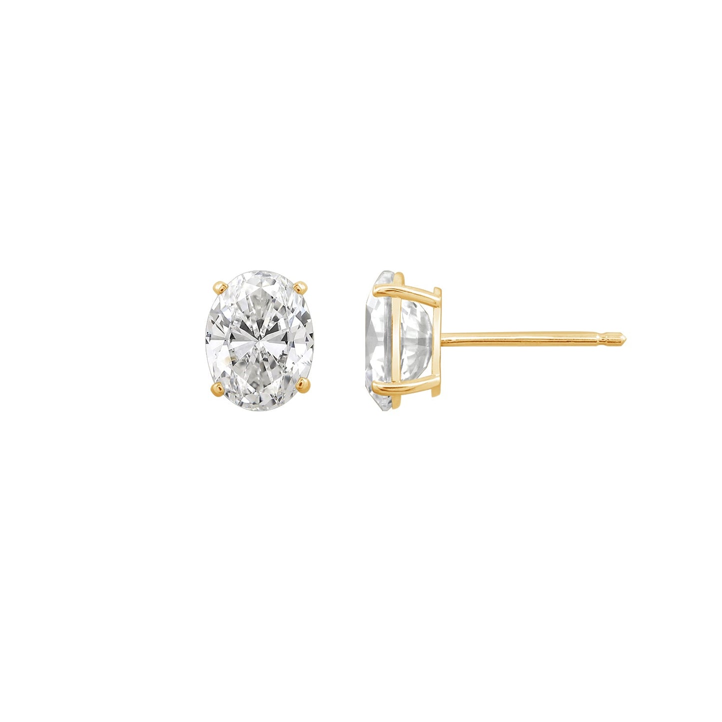 14K Solid Gold Stud Earrings