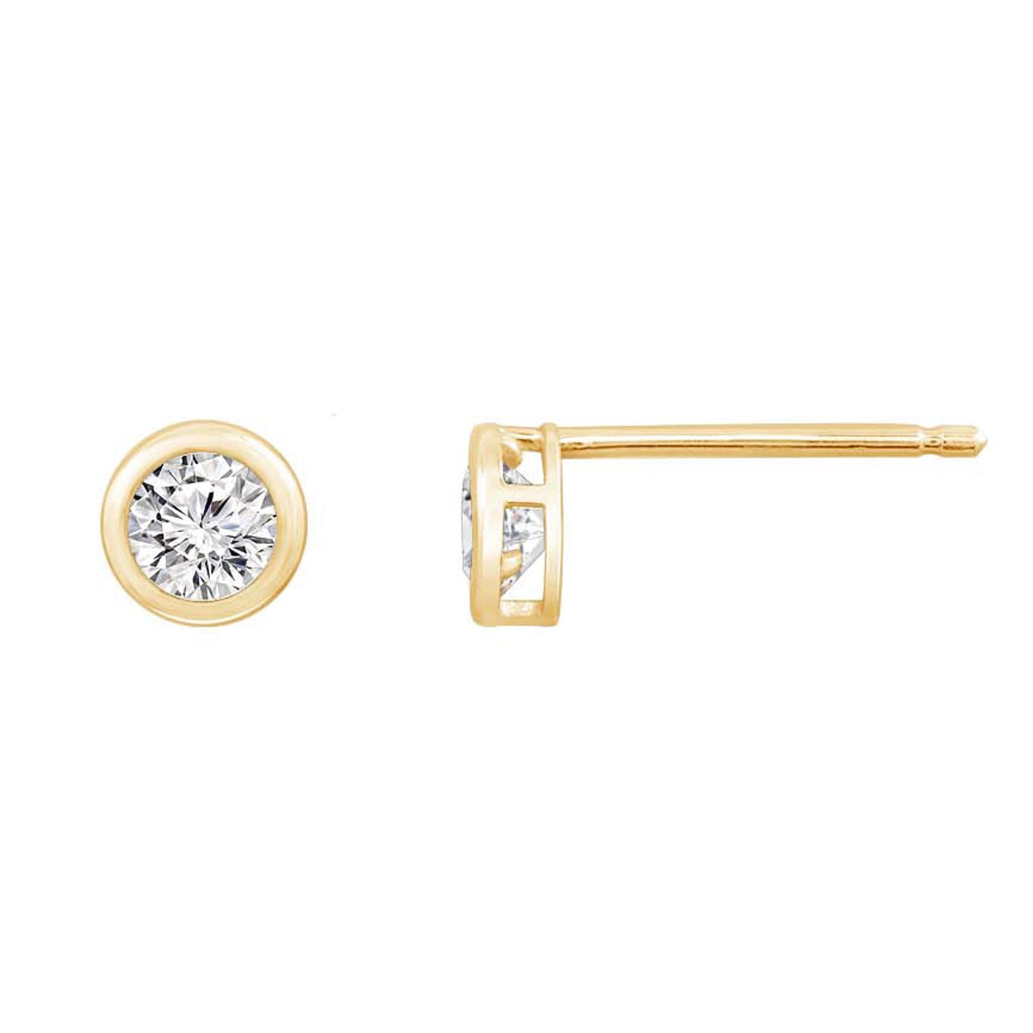 10K Solid Gold Birthstone Stud Earrings
