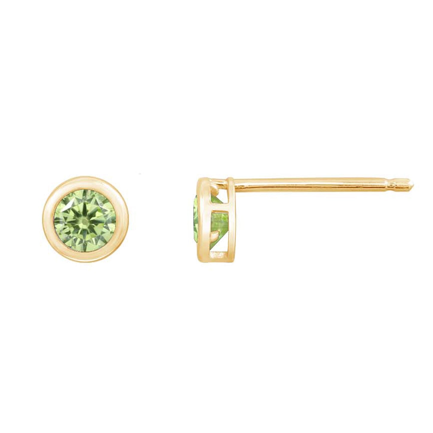 10K Solid Gold Birthstone Stud Earrings