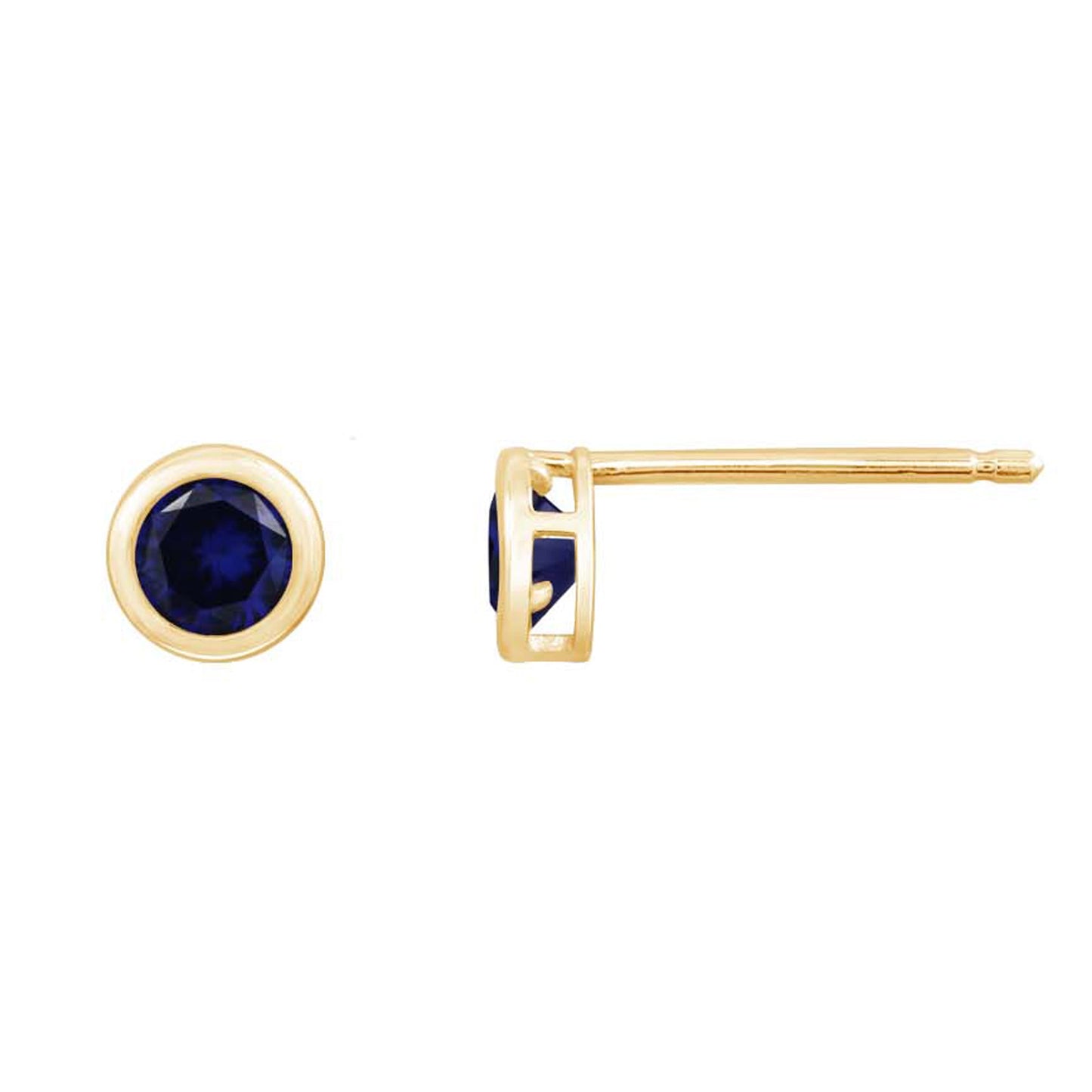 10K Solid Gold Birthstone Stud Earrings
