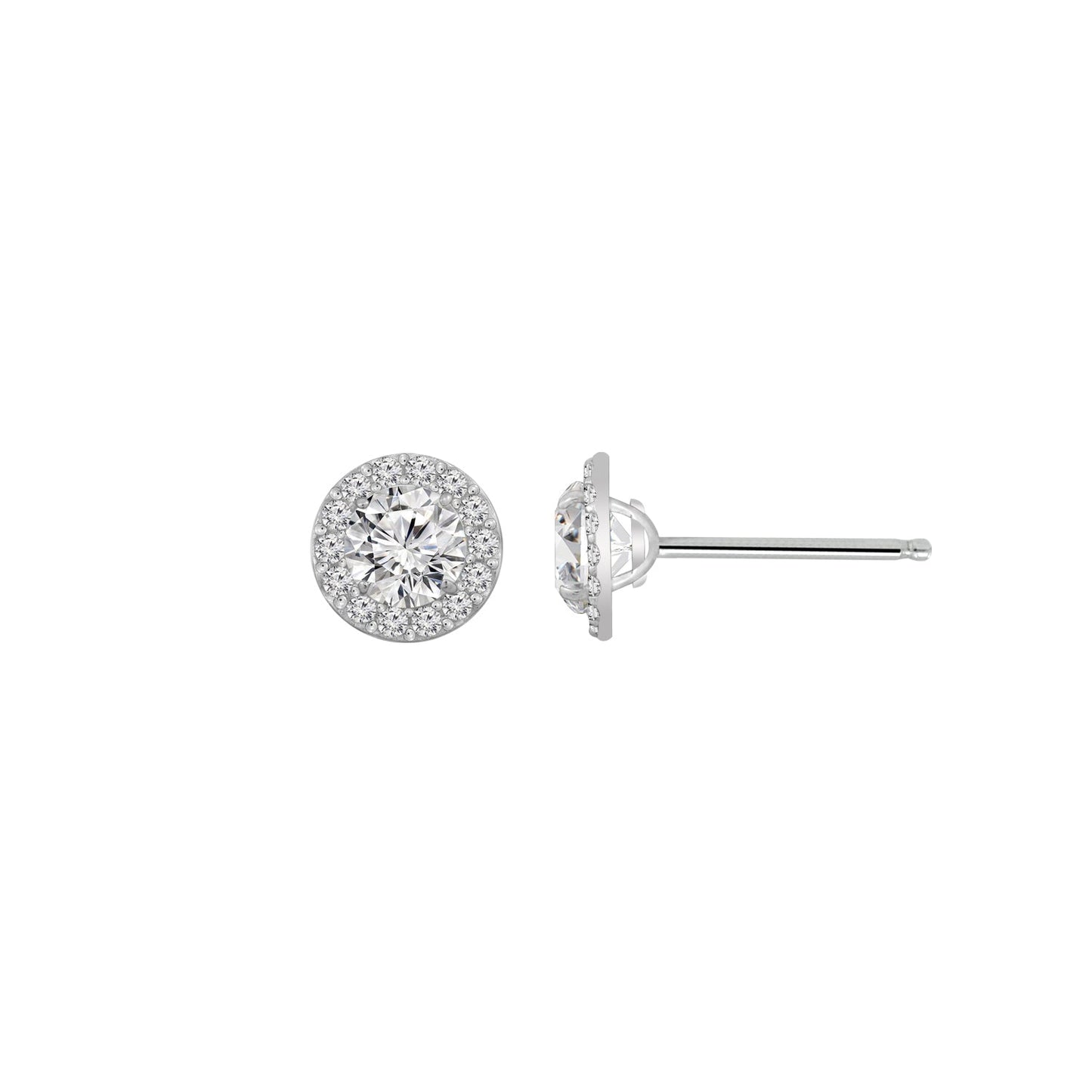 Solid Gold Halo Stud Earrings