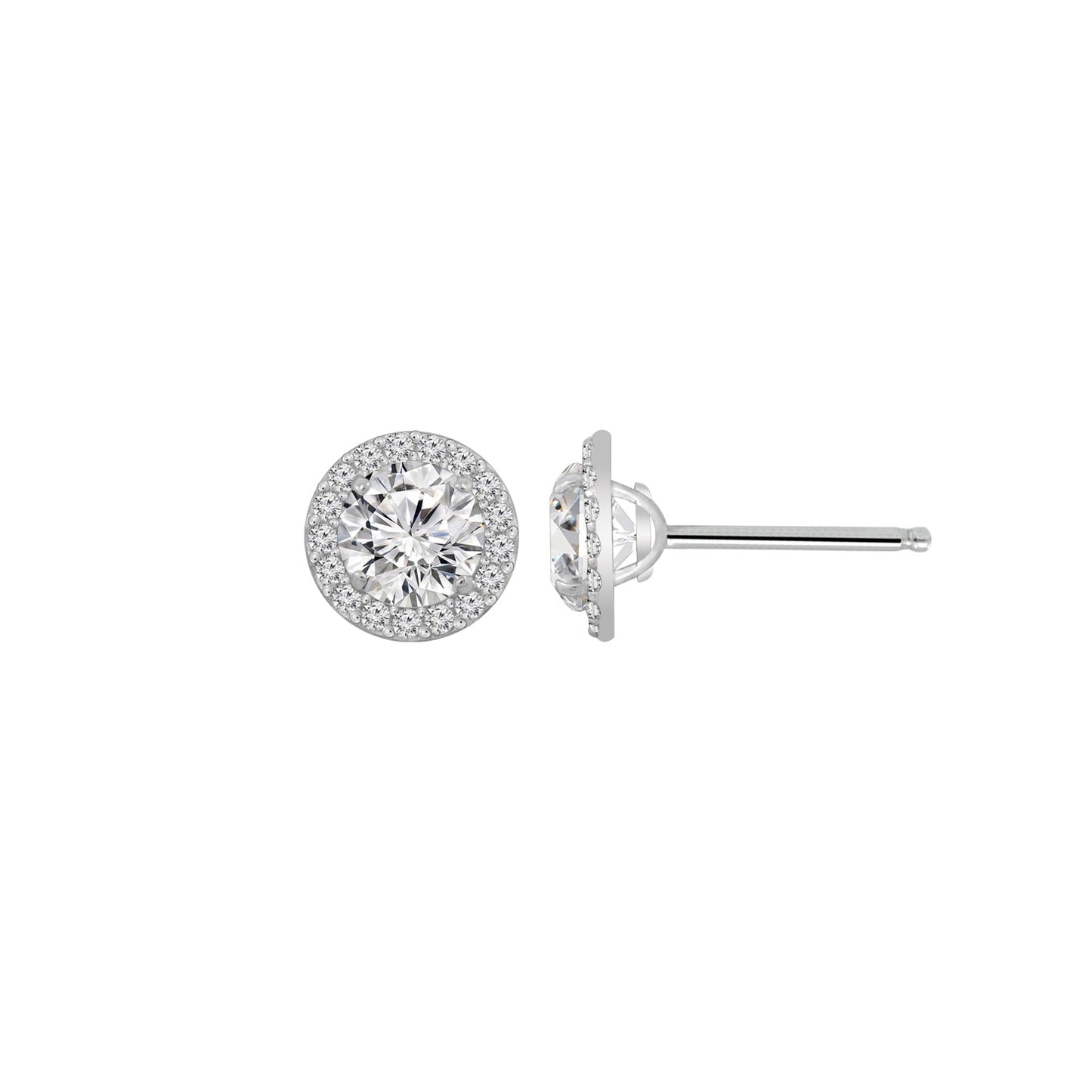 Solid Gold Halo Stud Earrings
